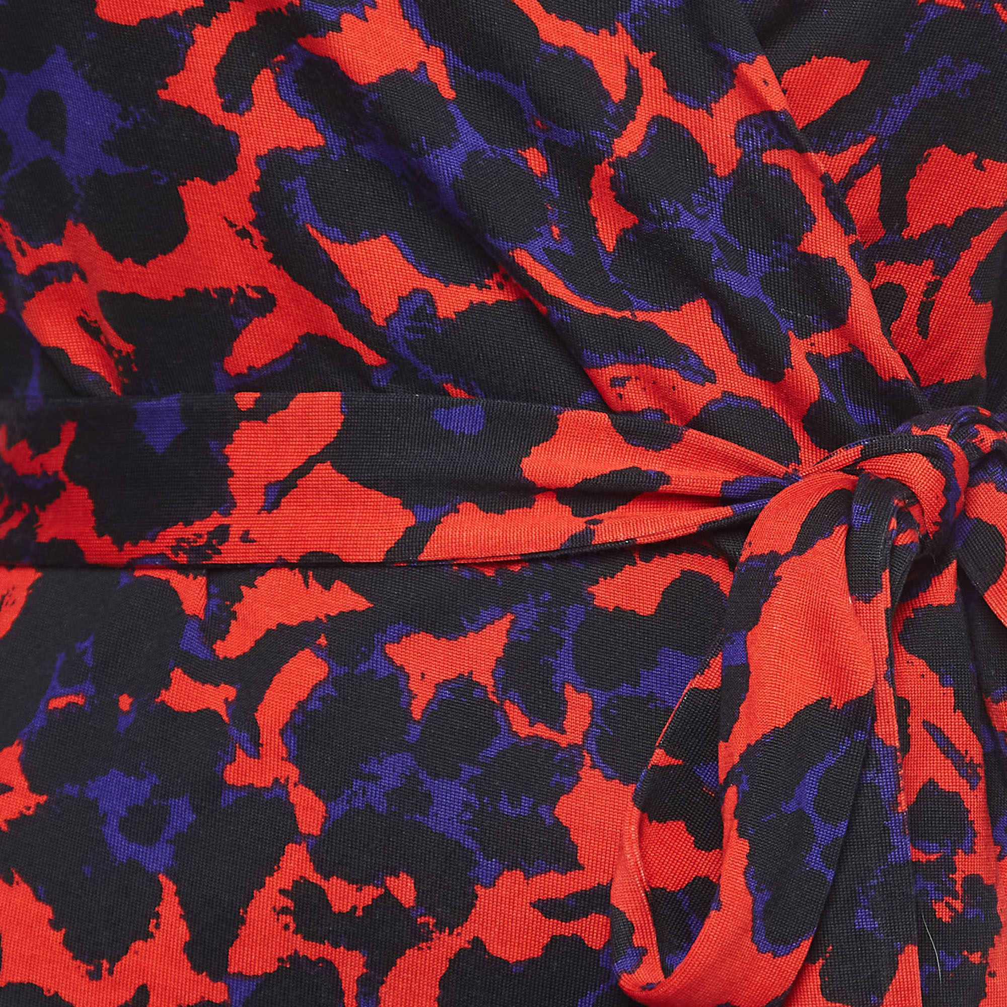 Diane Von Furstenberg Multicolor Jersey Wrap Dress M