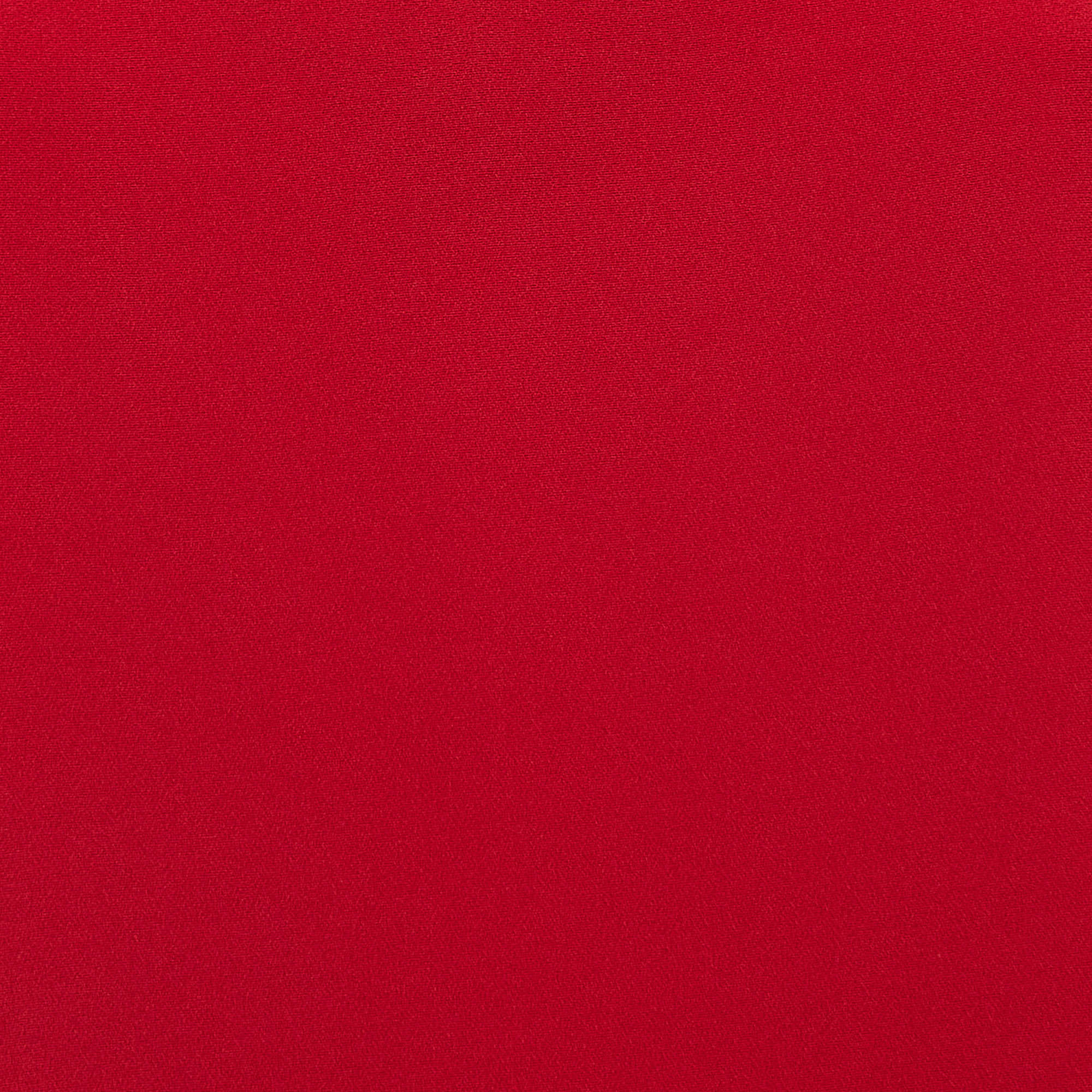 Diane Von Furstenberg Red Crepe V-Neck Mini Dress S
