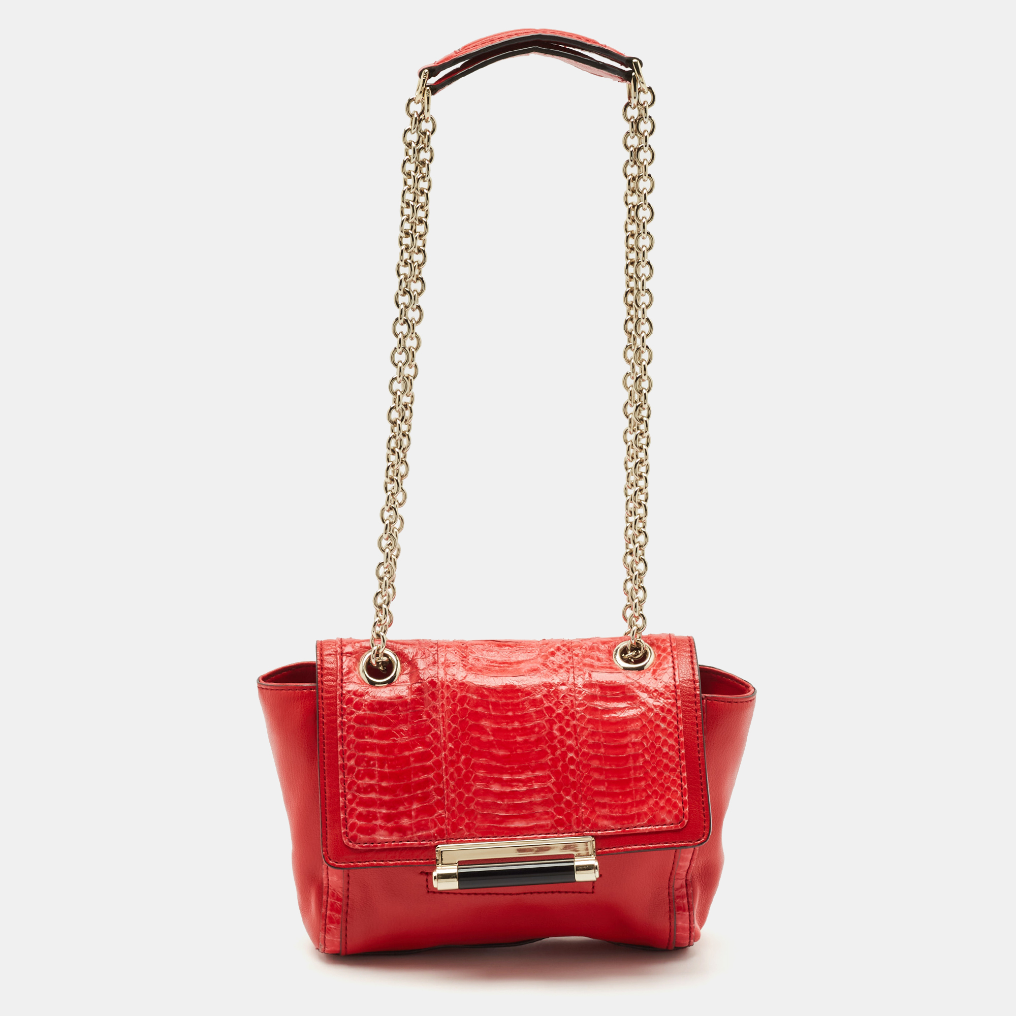 Diane Von Furstenberg Red Leather and Snakeskin Leather Mini 440 Shoulder Bag
Diane Von Furstenberg Red Leather and Snakeskin Leather Mini 440 Shoulder Bag