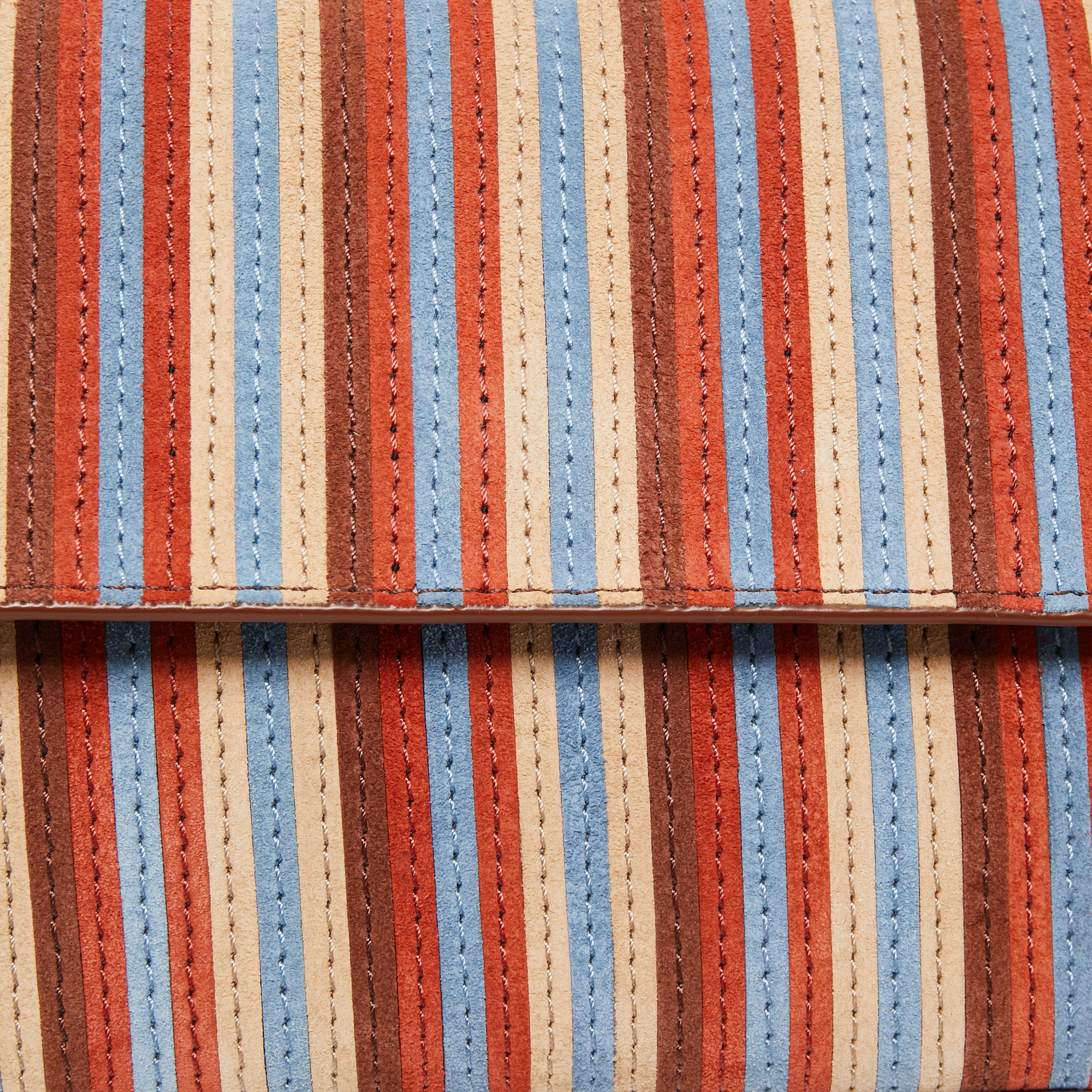 Diane Von Furstenberg Multicolor Suede Stripe East West Clutch