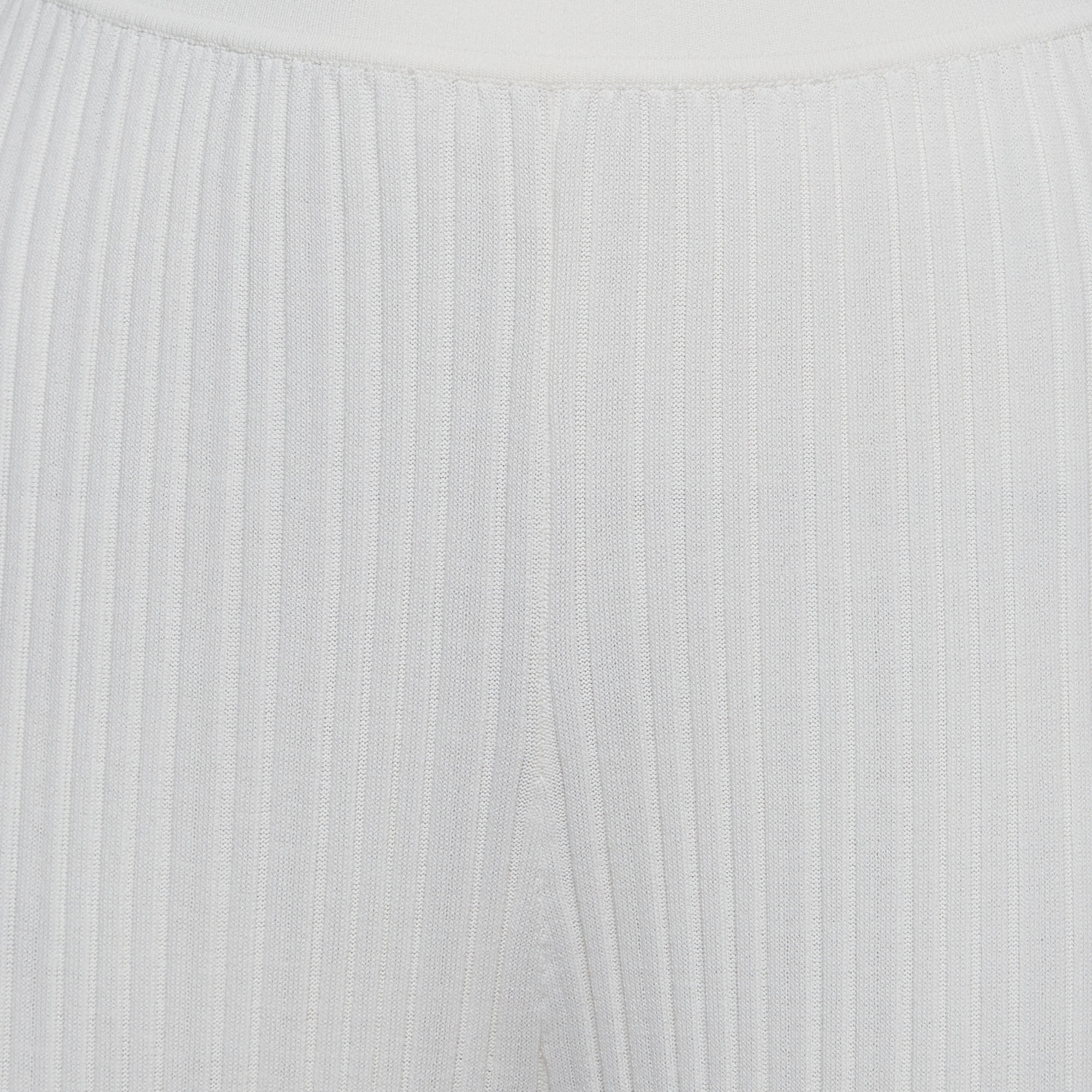 Dion Lee Ivory White Ribbed Knit Pants M