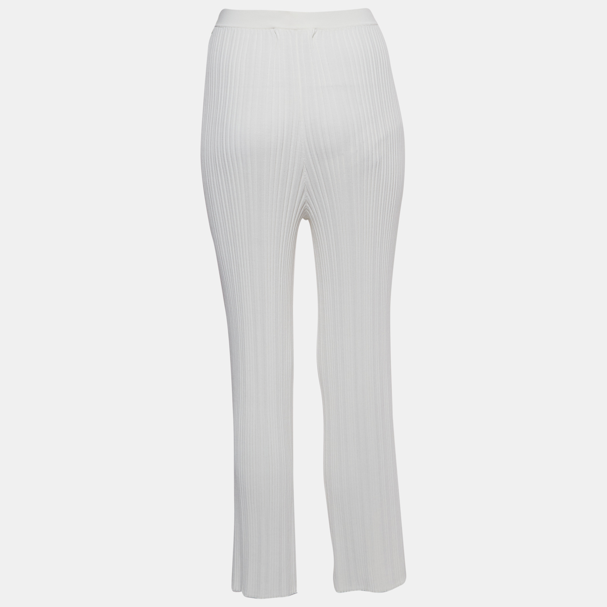 Dion Lee Ivory White Ribbed Knit Pants M