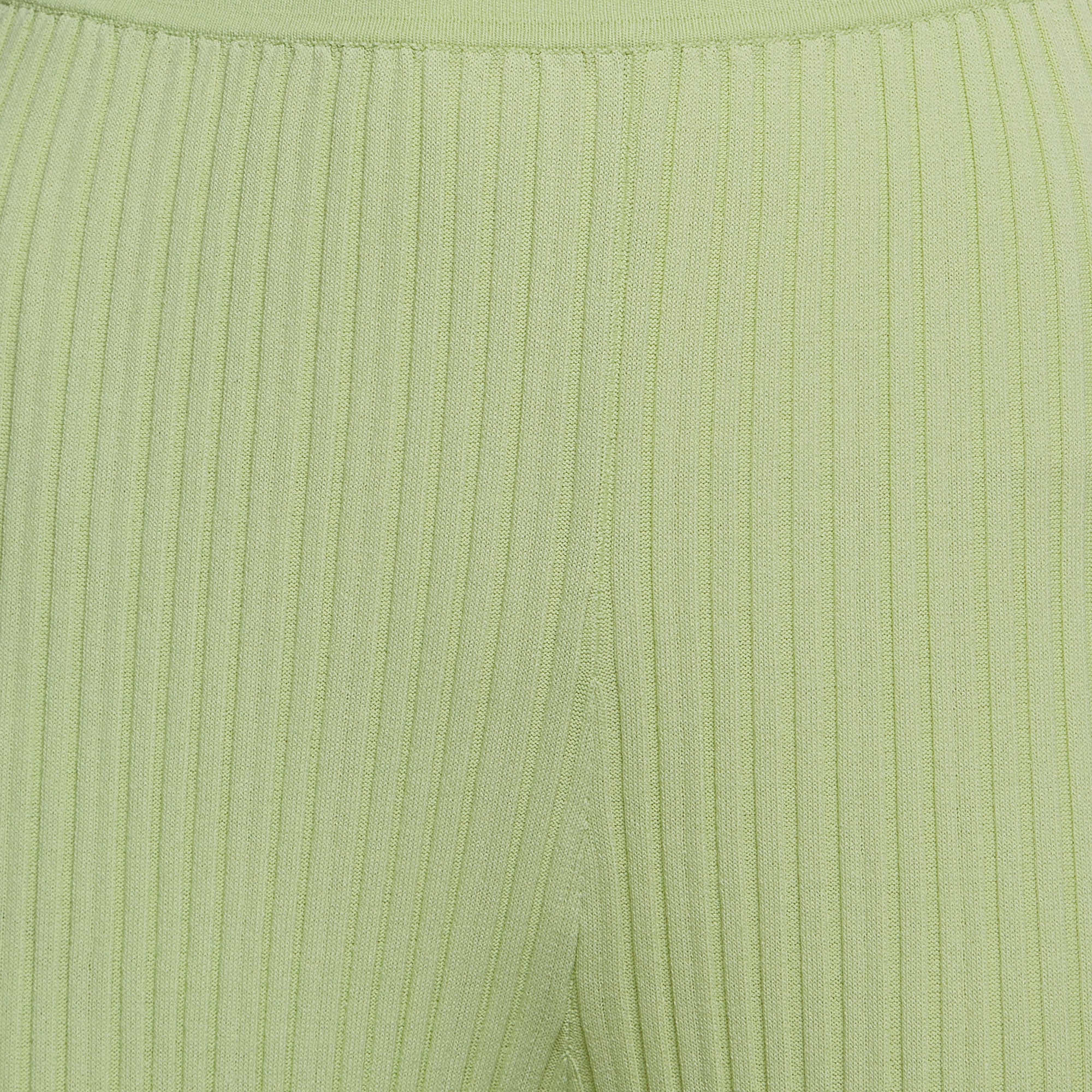 Dion Lee Mint Green Ribbed Knit Pants M