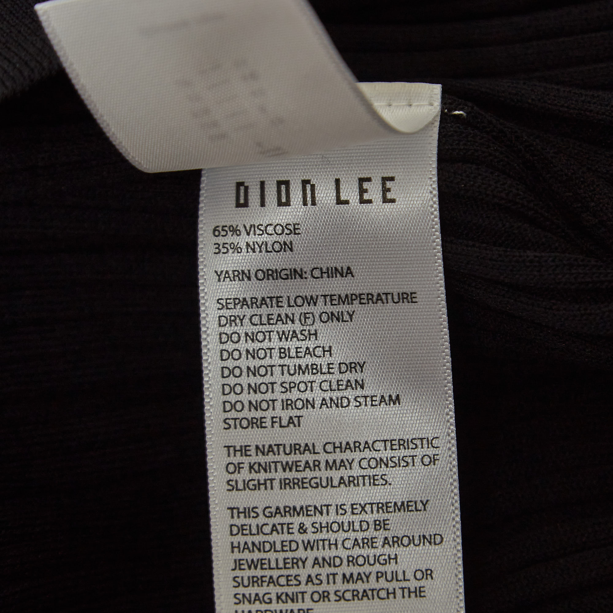 Dion Lee Black Rib Knit Elasticated Waist Float Pants L