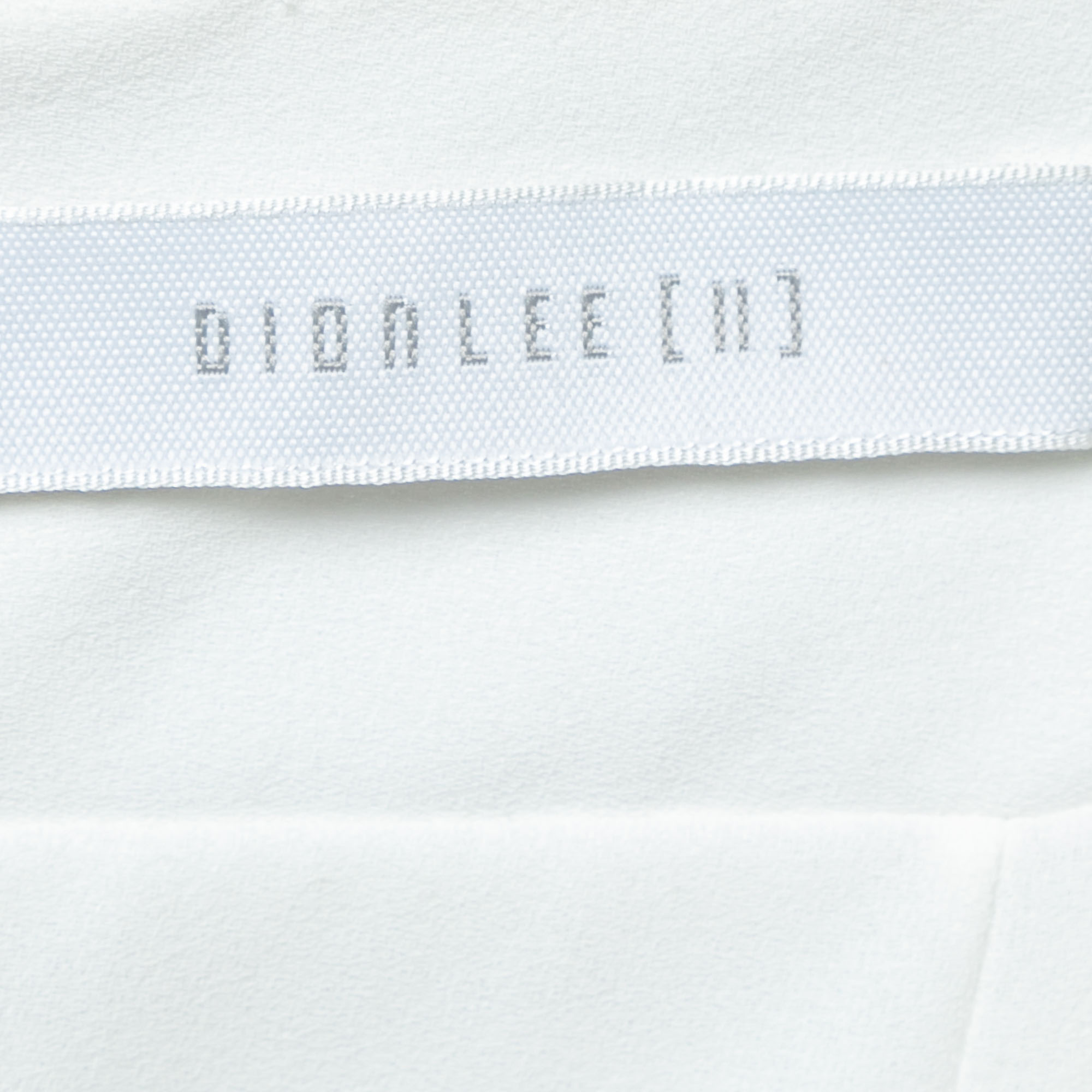 Dion Lee White Pleated Crepe Drape Front Skirt M
