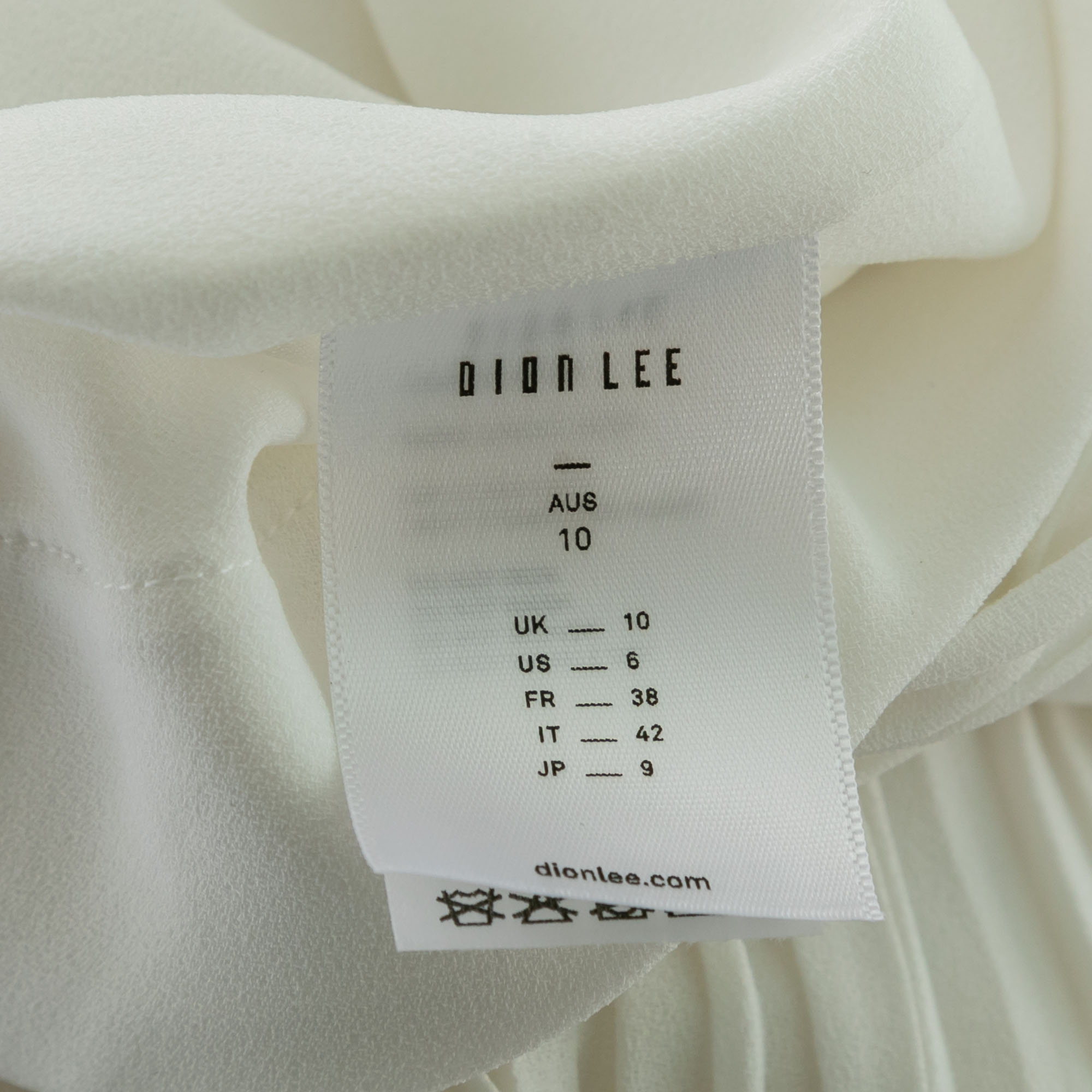 Dion Lee White Pleated Crepe Drape Front Skirt M