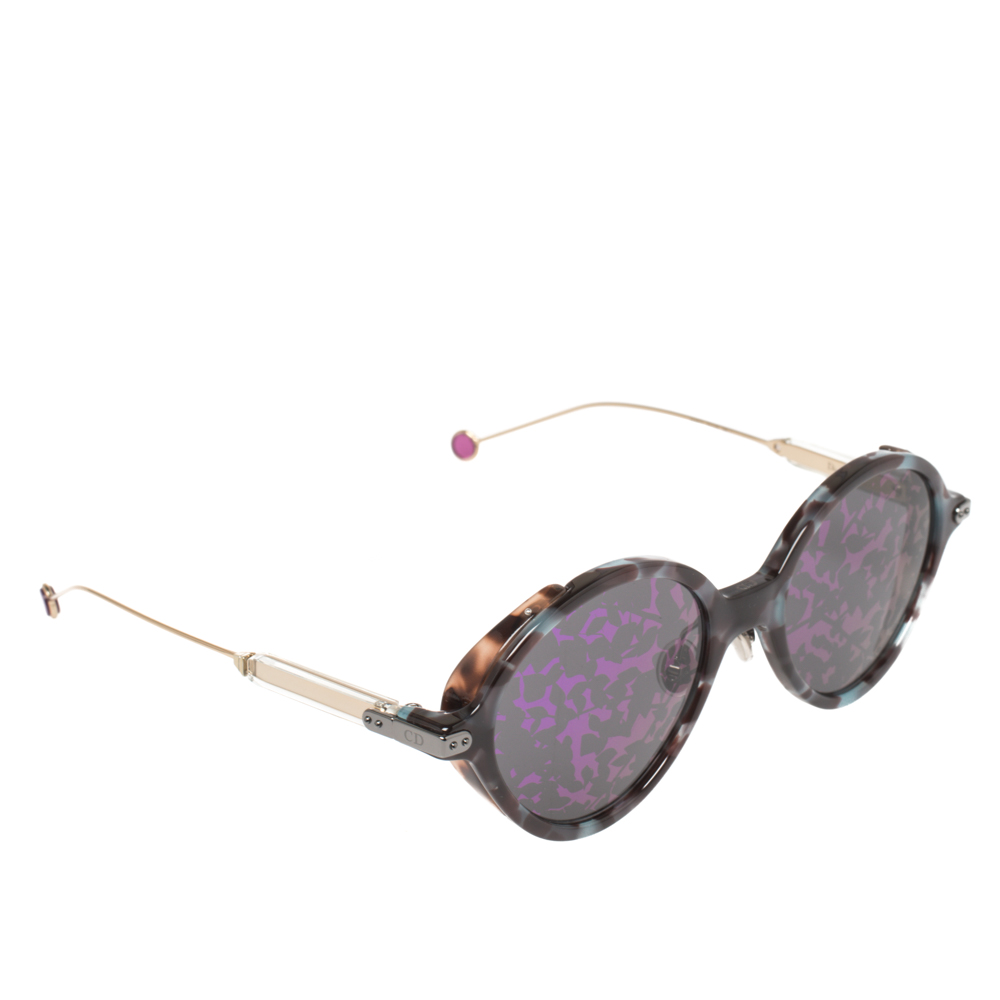 Dior Azure Havana/Violet Mirrored MJNTY Umbrage Round Sunglasses