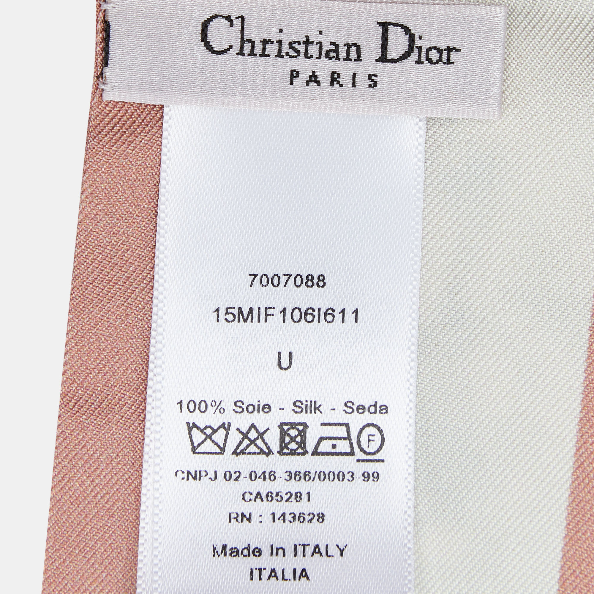 Christian Dior Pink D-Millefiori Mitzah Printed Silk Twilly