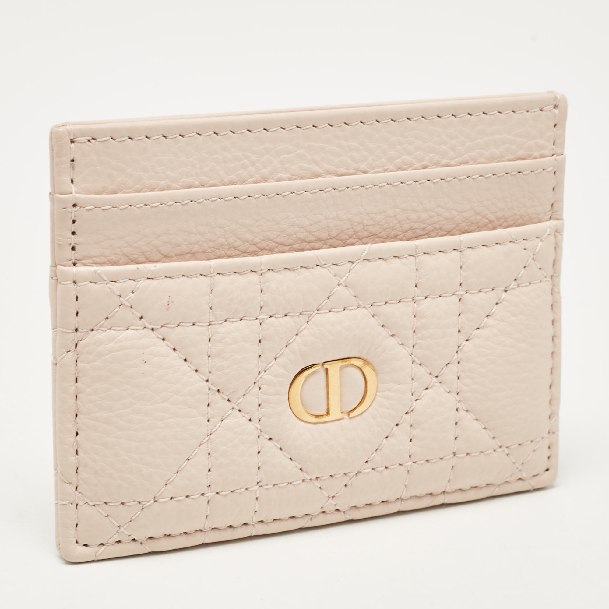 Dior Powder Pink Cannage Leather Caro Freesia Card Holder