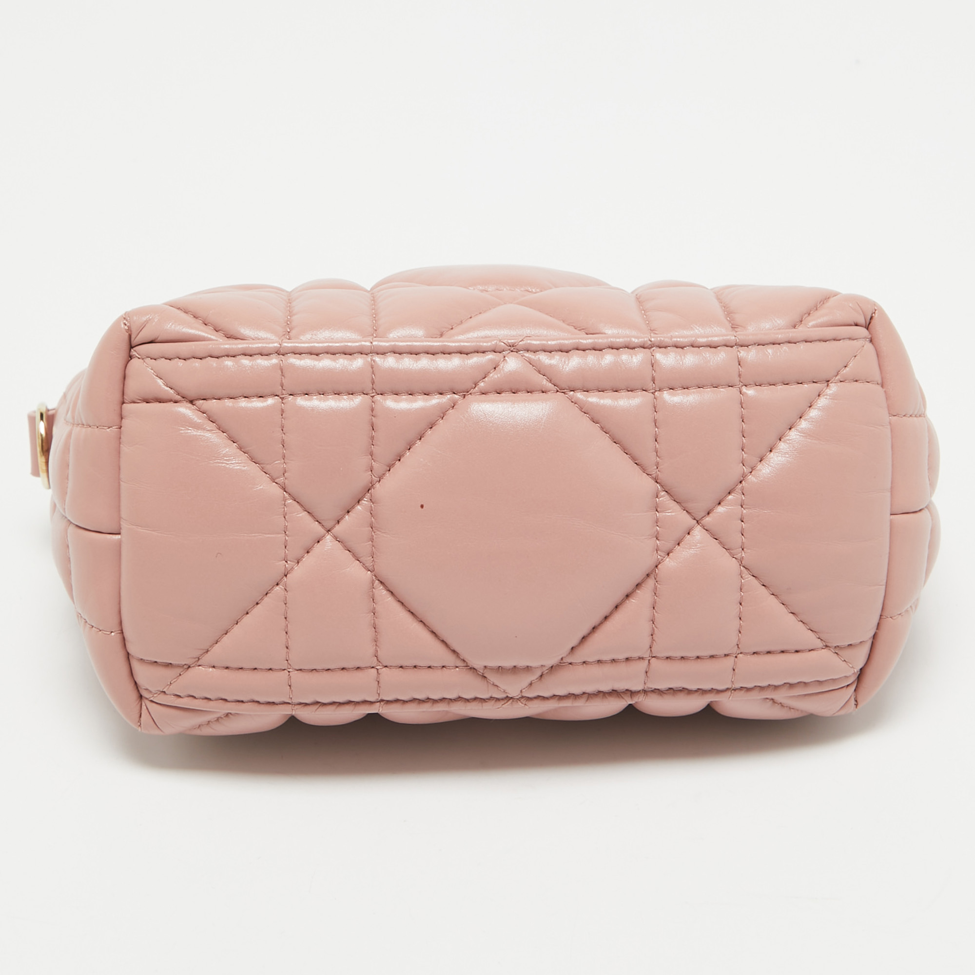 Dior Pink Cannage Leather Small Diortravel Nomad Pouch