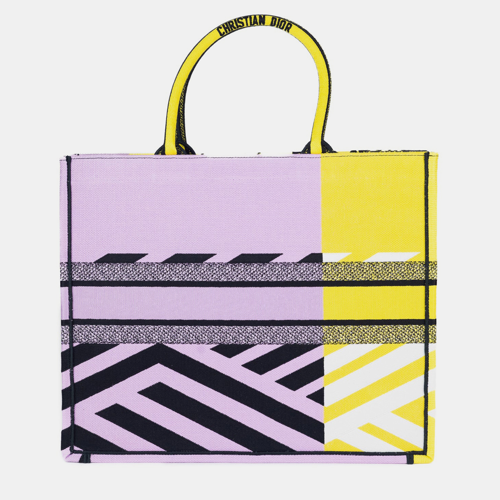 Bright Yellow And Pink D-Jungle Pop Embroidery  (42 X 35 X 18.5 Cm)