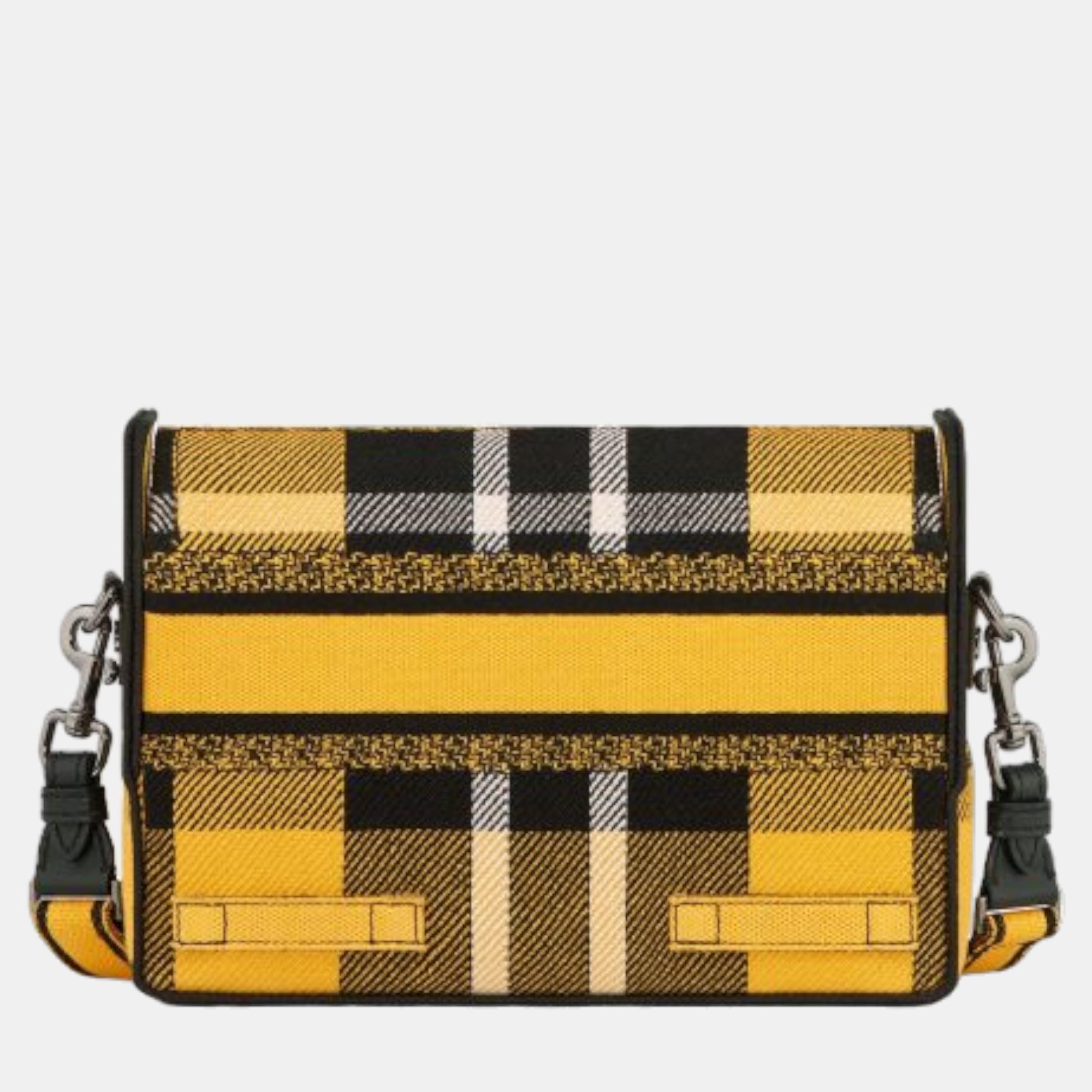 DIORCAMP SMALL Yellow And Black Check'n'Dior Embroidery BAG M1241BRUY33CU