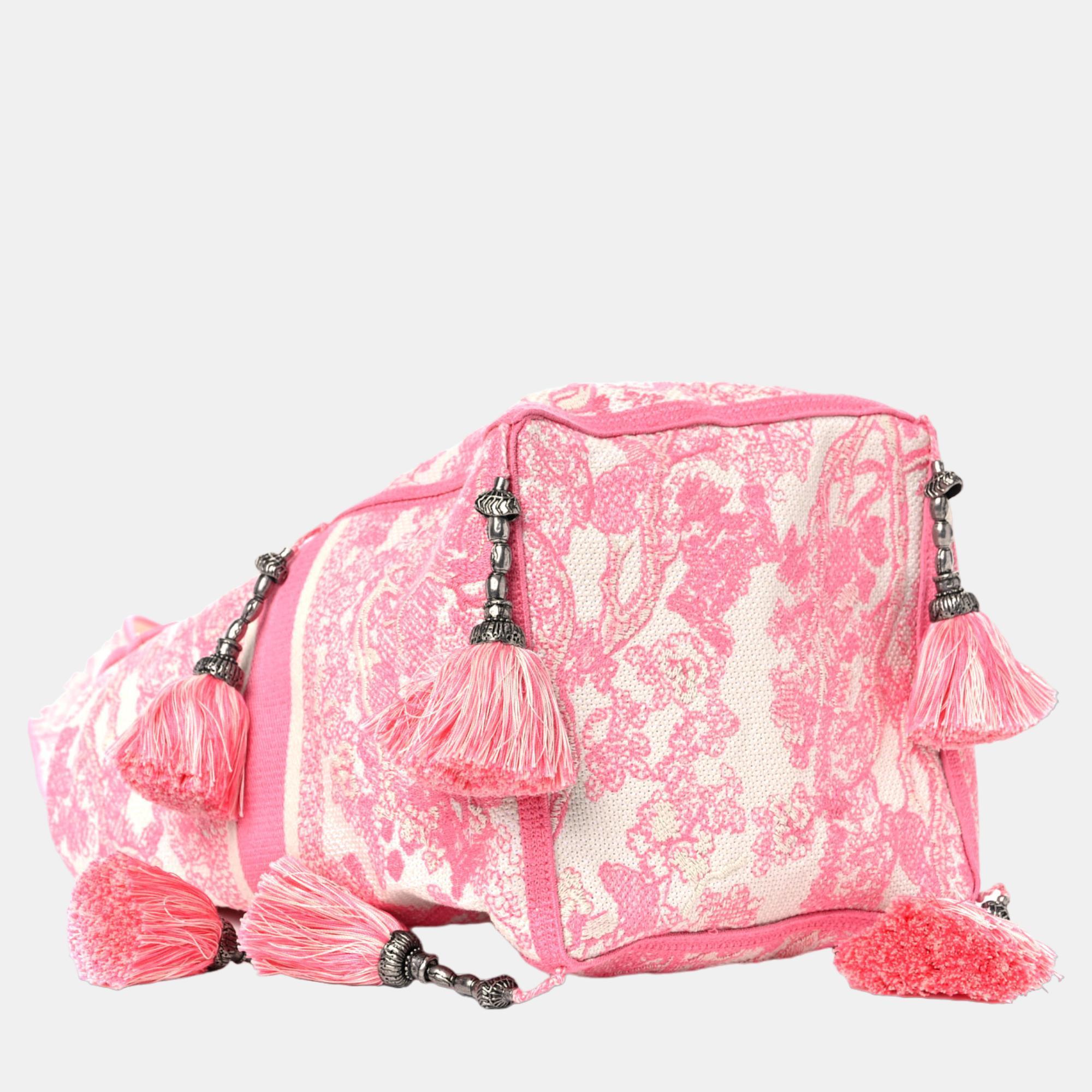 DIOR Peony Pink Toile De Jouy Embroidery D-BUBBLE BUCKET BAG M1276VTDT75EU