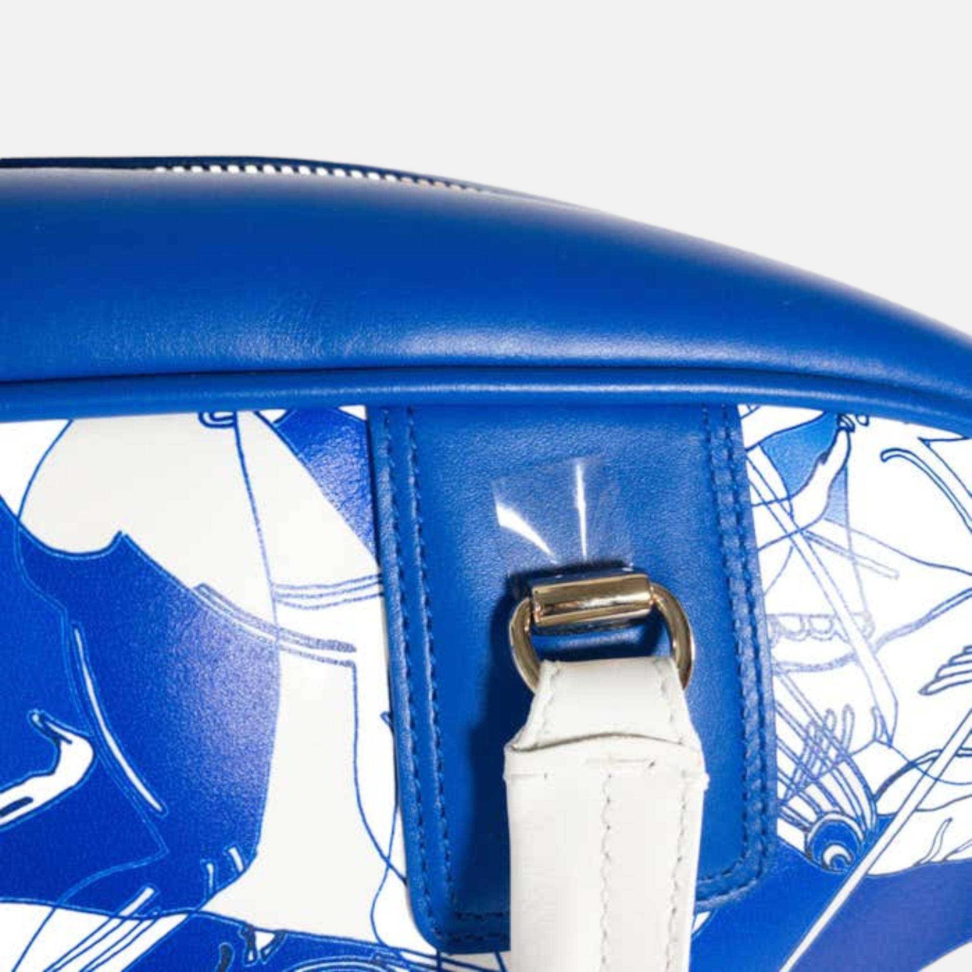 LARGE DIOR Blue AthlÃtes Smooth Calfskin VIBE CLASSIC BOWLING BAG M6203OBWA928U