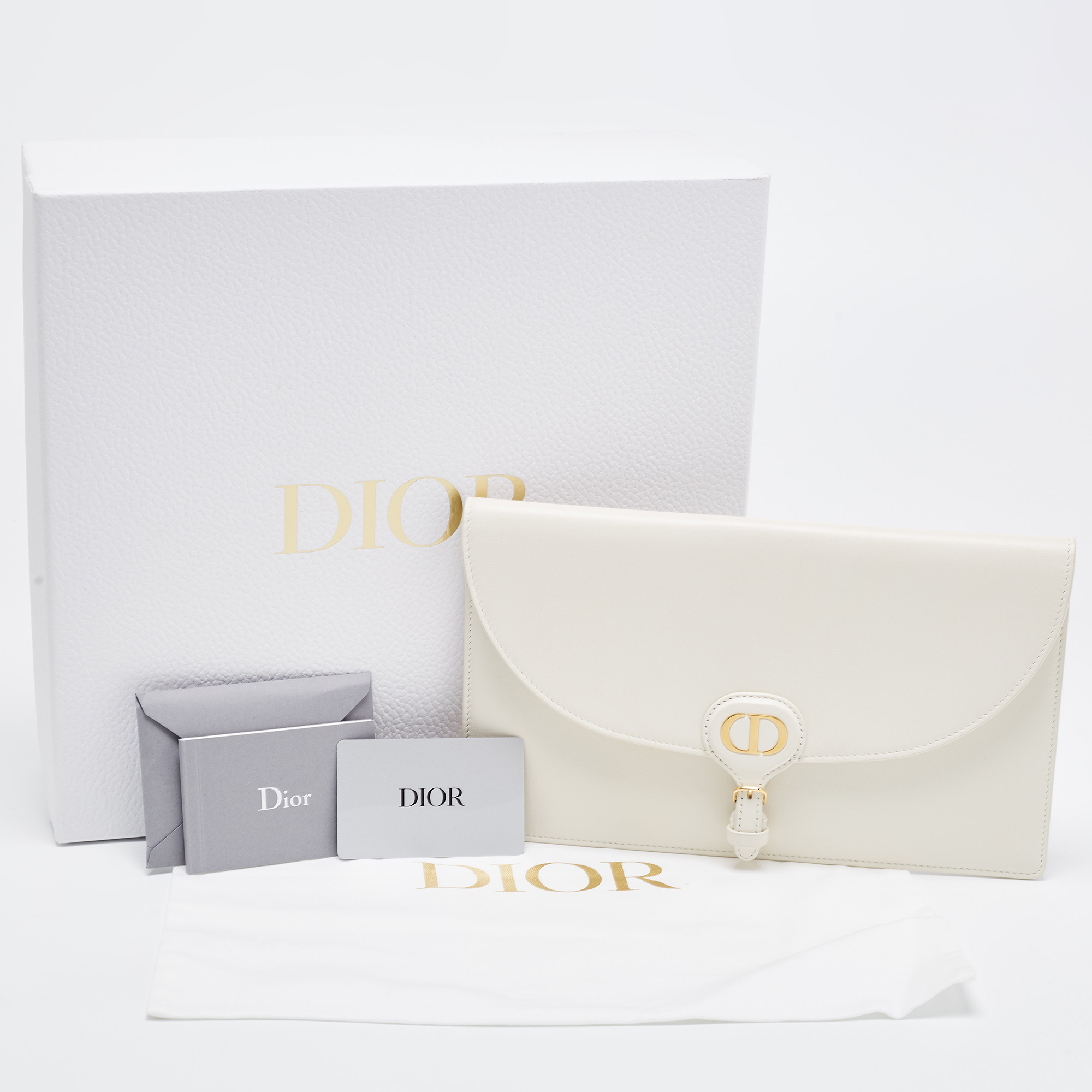 Dior Off White Leather Bobby Pouch