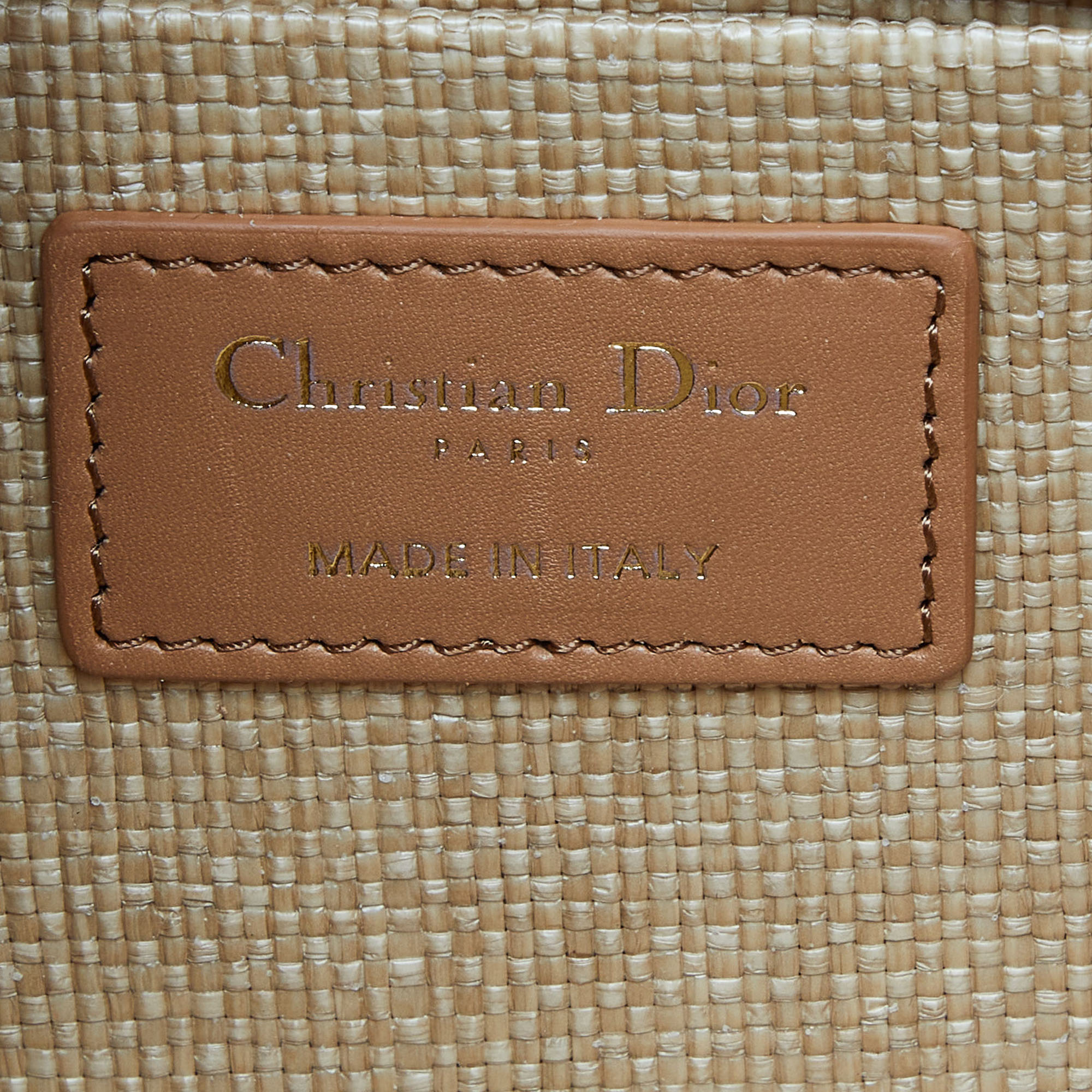 Dior Beige/Brown Cannage Raffia And Leather Lady D-Joy Bag