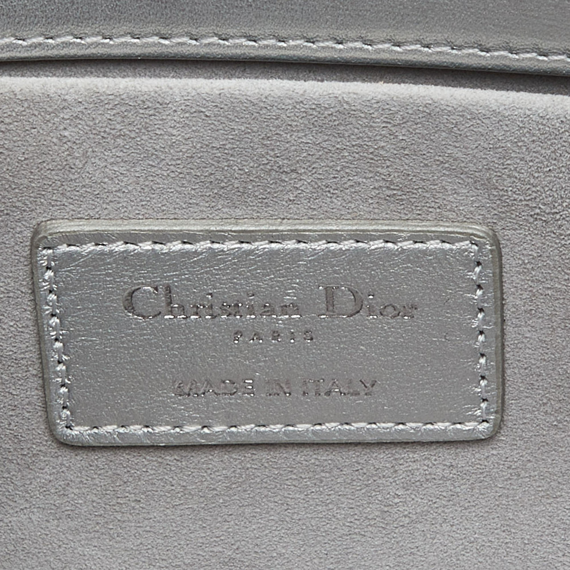 Dior Silver Cannage Leather Medium Lady D-Joy Tote