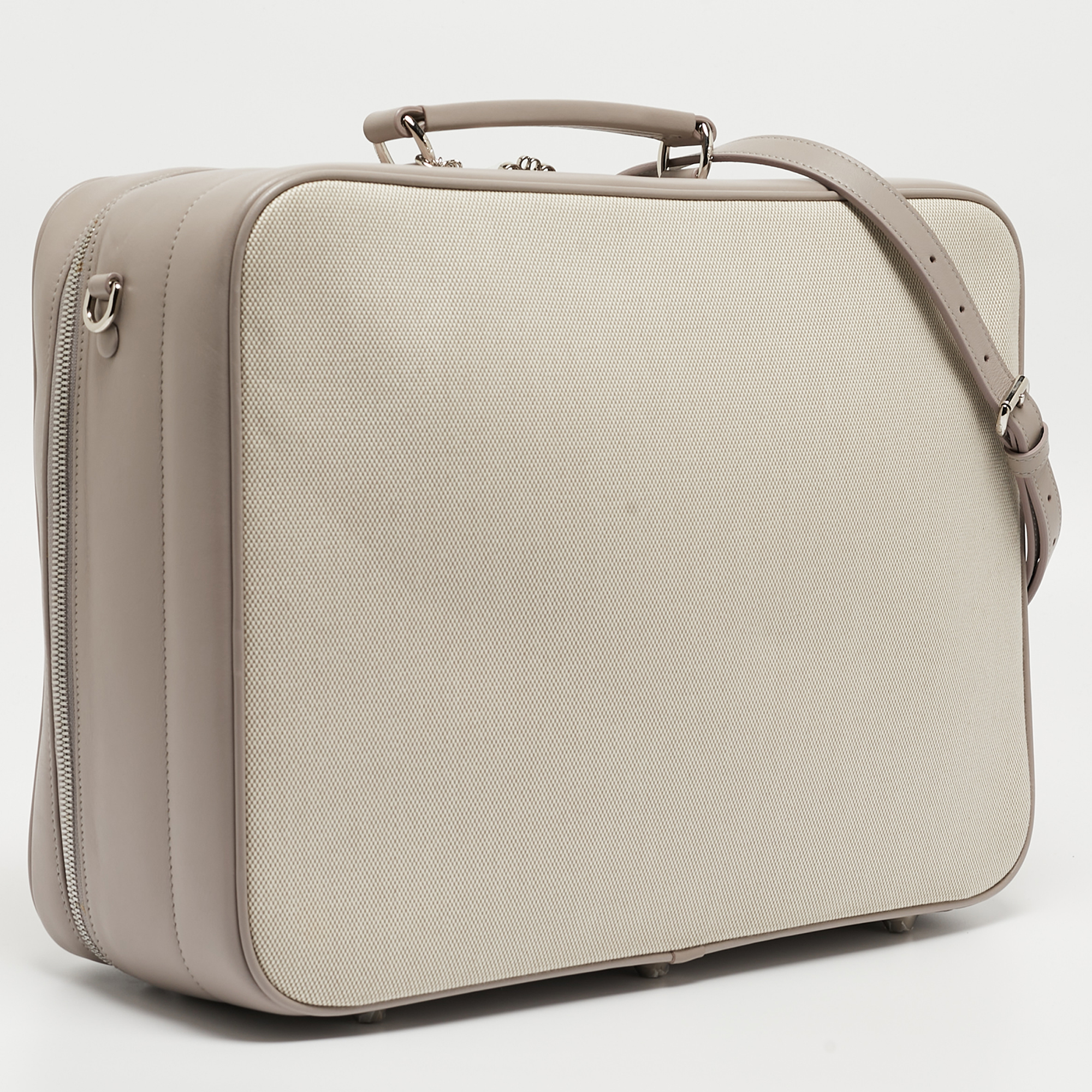 Dior Beige/Lilac Canvas And Leather Nappy Suitcase