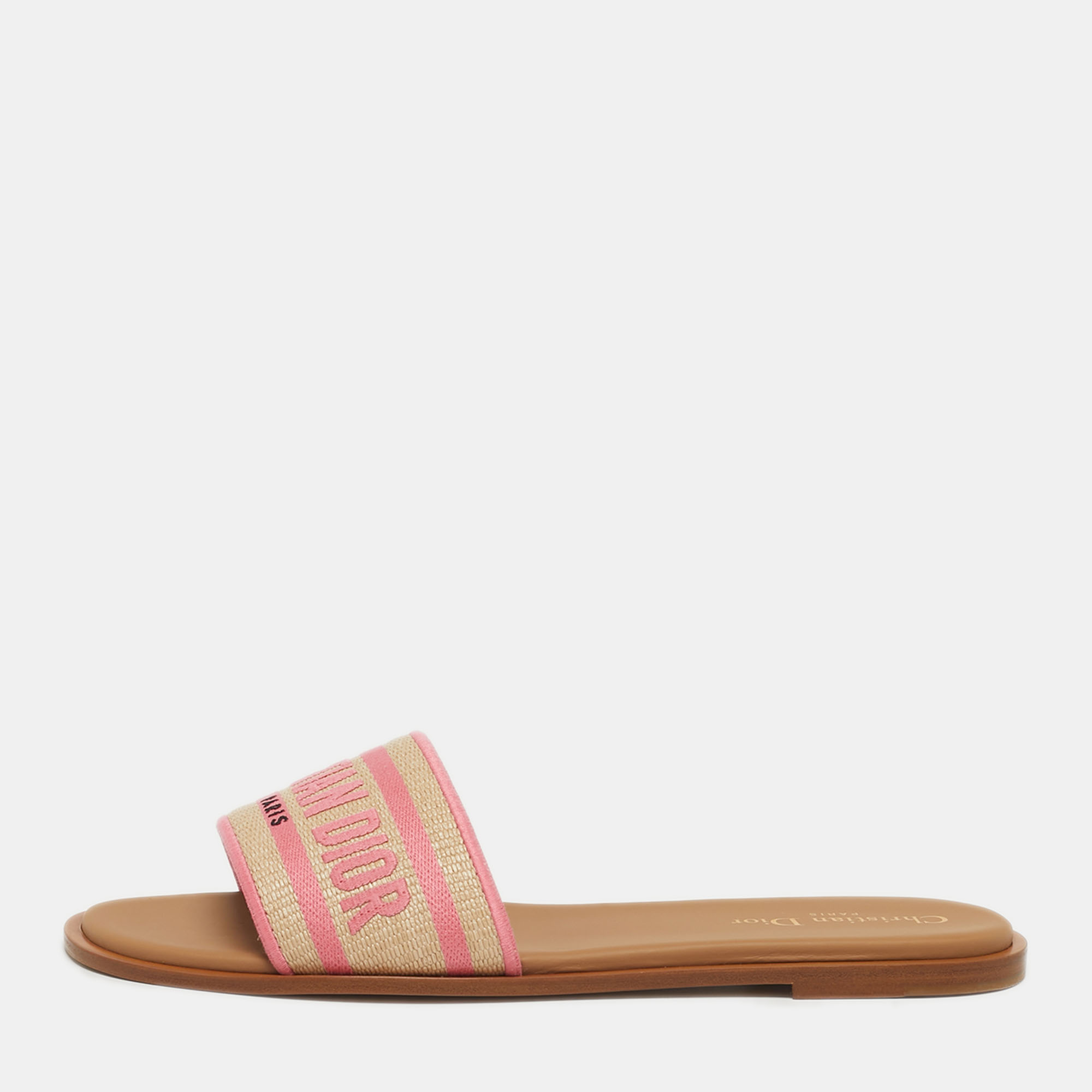 Dior Dway Size Pink Embroidered Raffia Flat Slides
Dior Dway Size Pink Embroidered Raffia Flat Slides