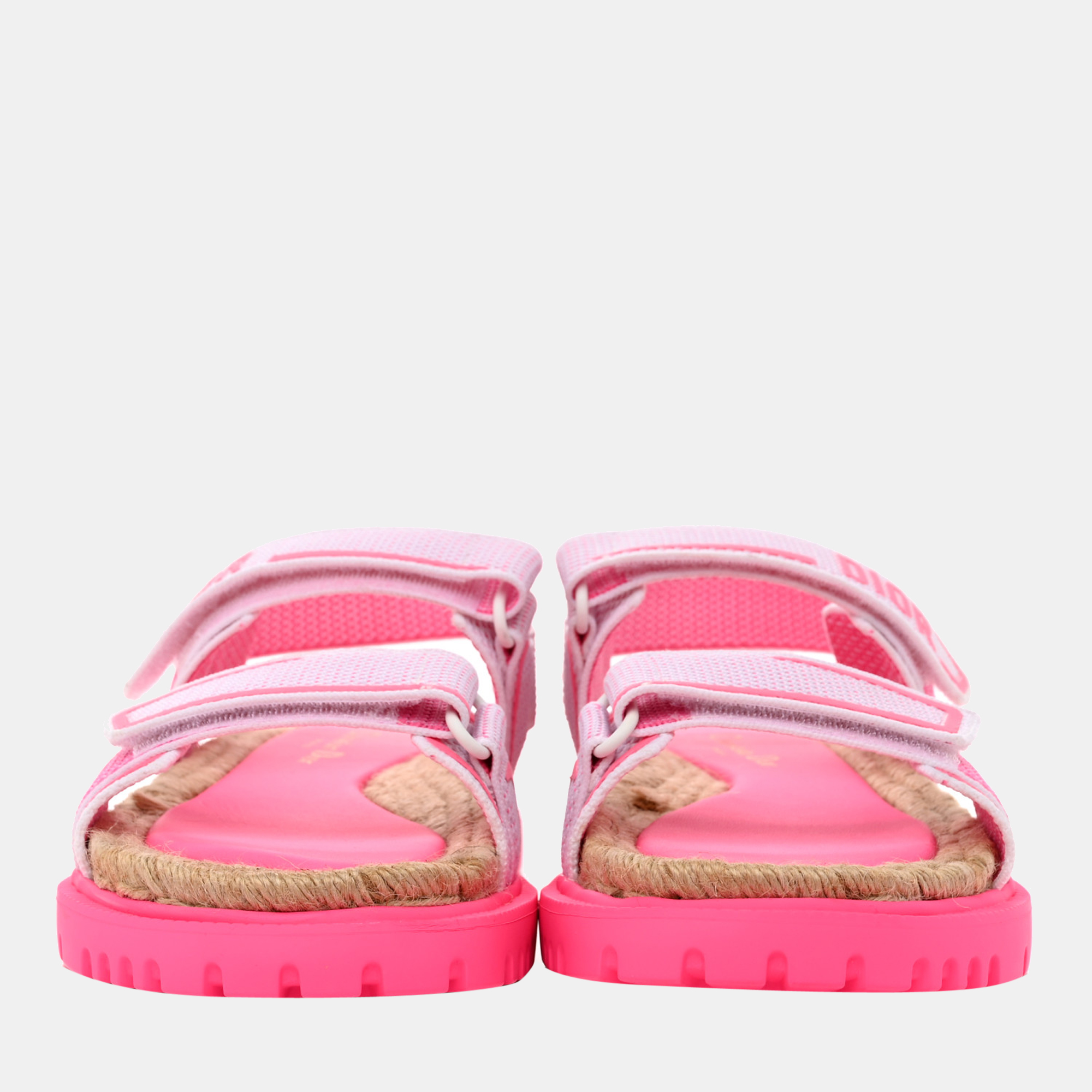 DIOR White And Bright Pink Technical Mesh And Rubber DIORACT SANDAL KCQ691TKJ76W38