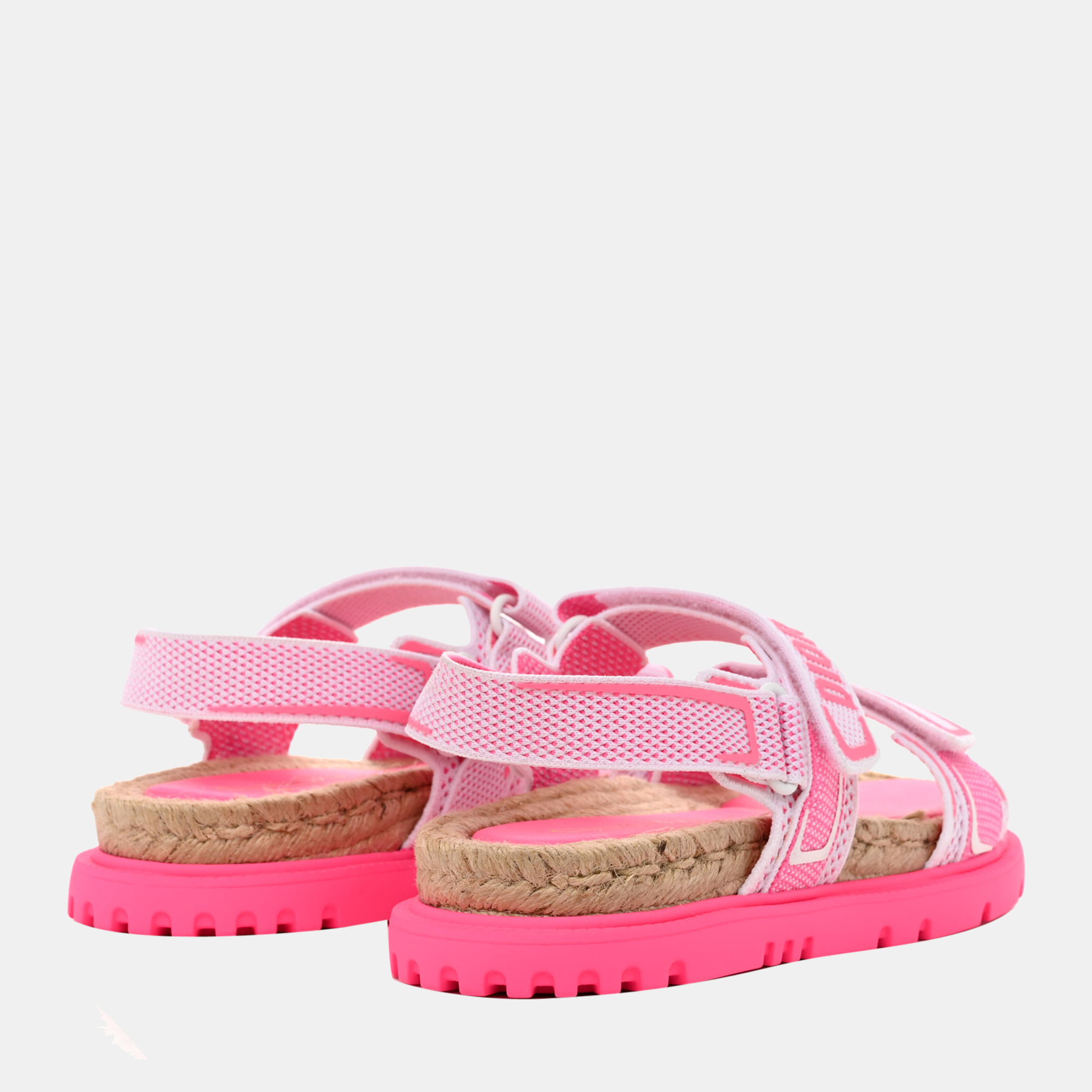 DIOR White And Bright Pink Technical Mesh And Rubber DIORACT SANDAL KCQ691TKJ76W38