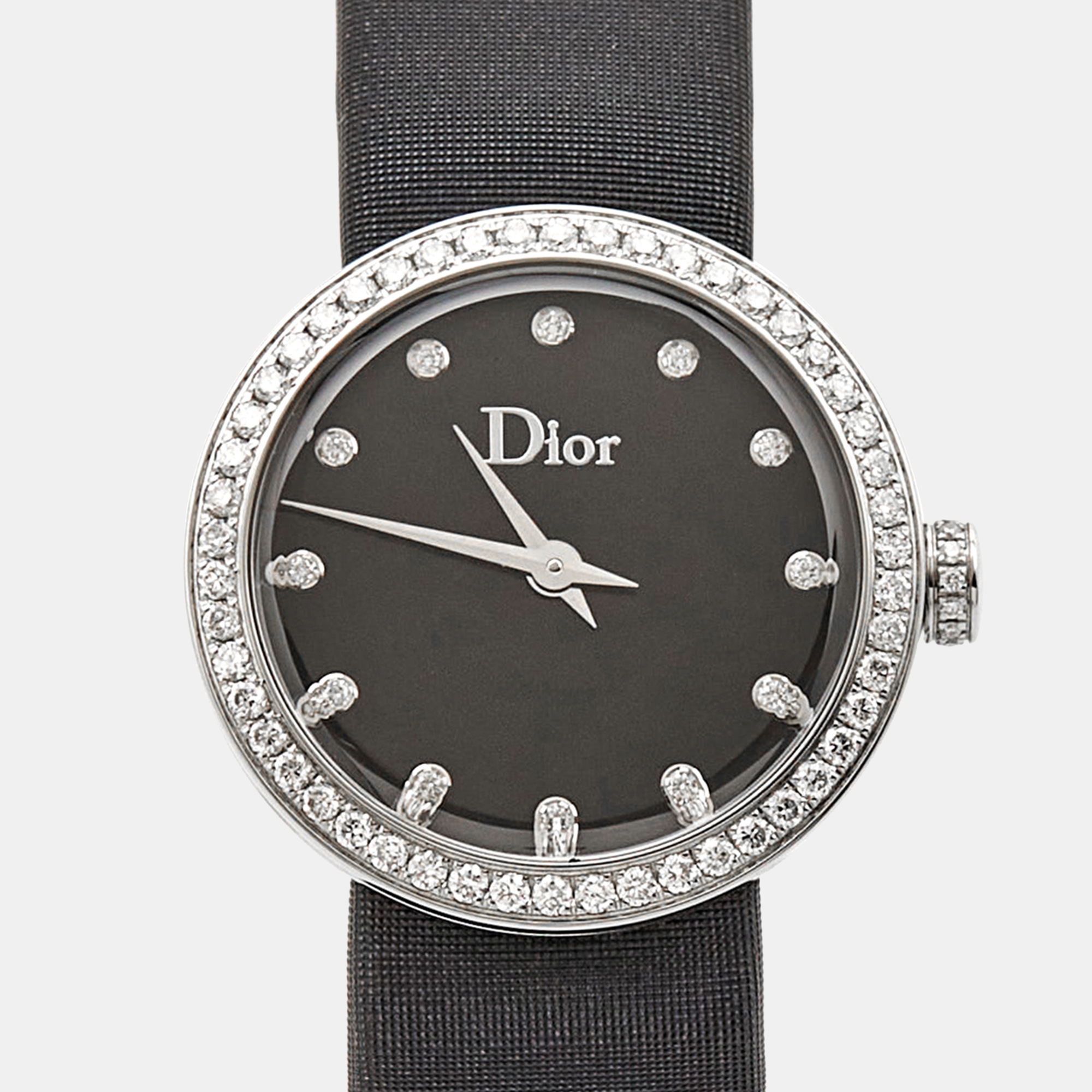 Dior Black Stainless Steel Diamond Satin La D De Dior CD043114A002 Women Wristwatch 25 Mm