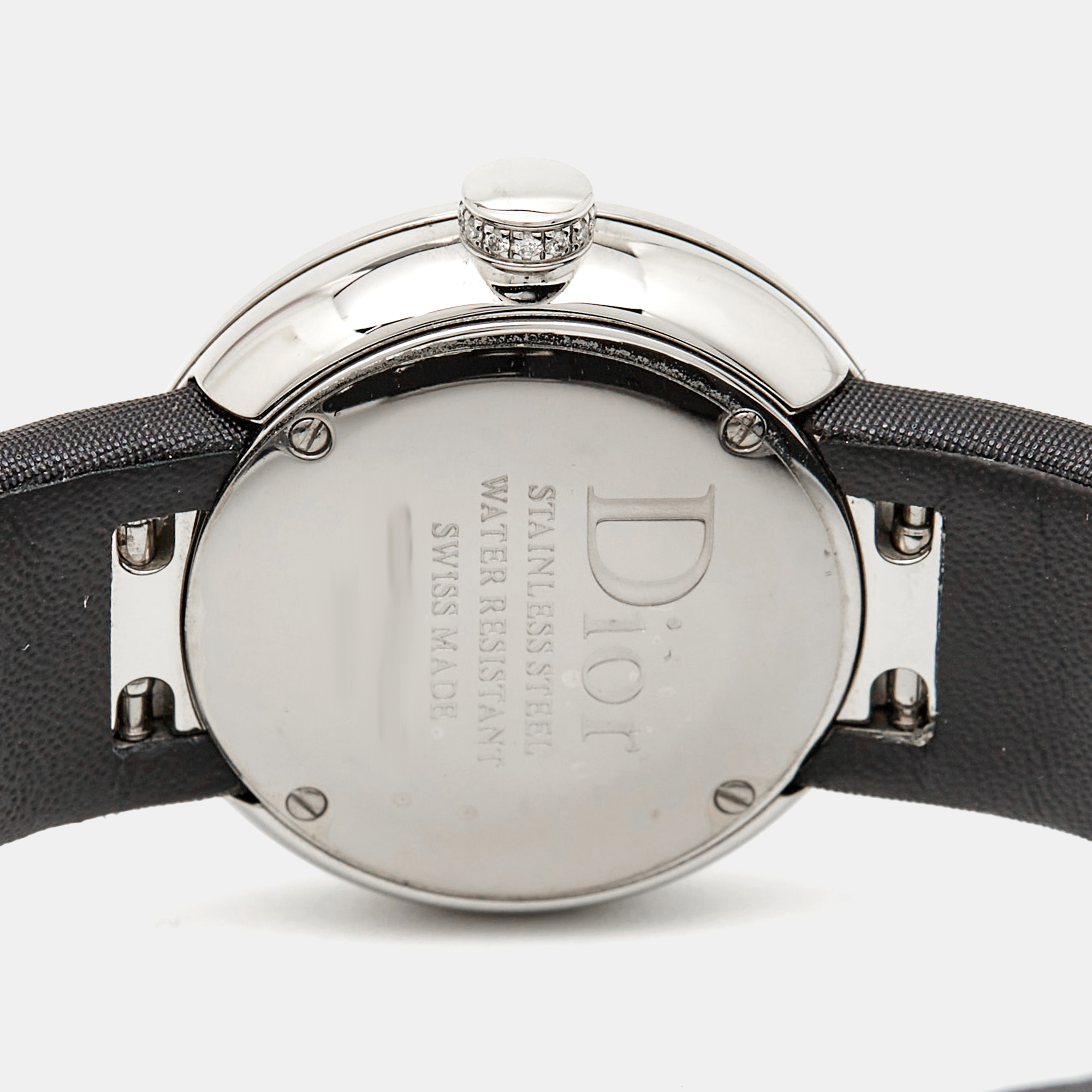 Dior Black Stainless Steel Diamond Satin La D De Dior CD043114A002 Women Wristwatch 25 Mm