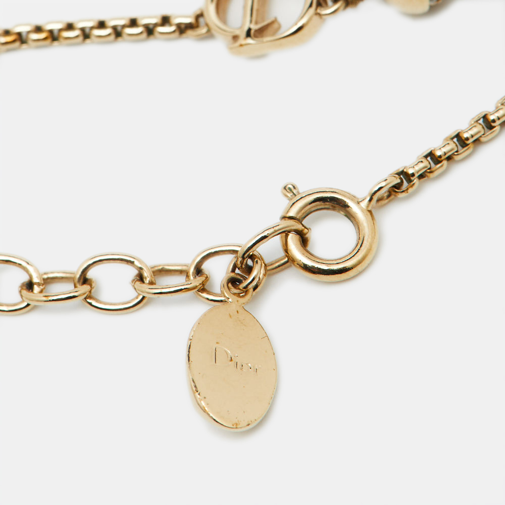 Dior Crystal Mise En Dior Gold Tone Bracelet