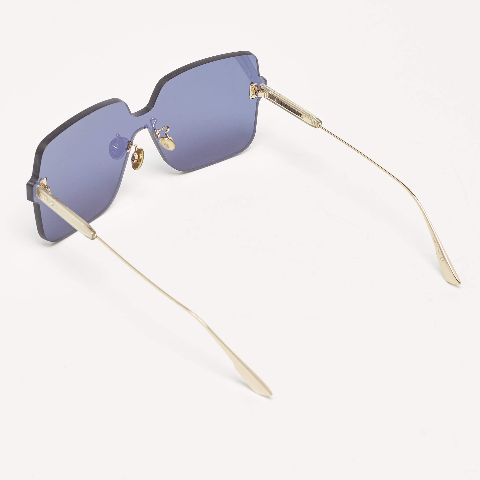 Dior Blue/Gold DiorColorQuake1Rimless Shield Sunglasses