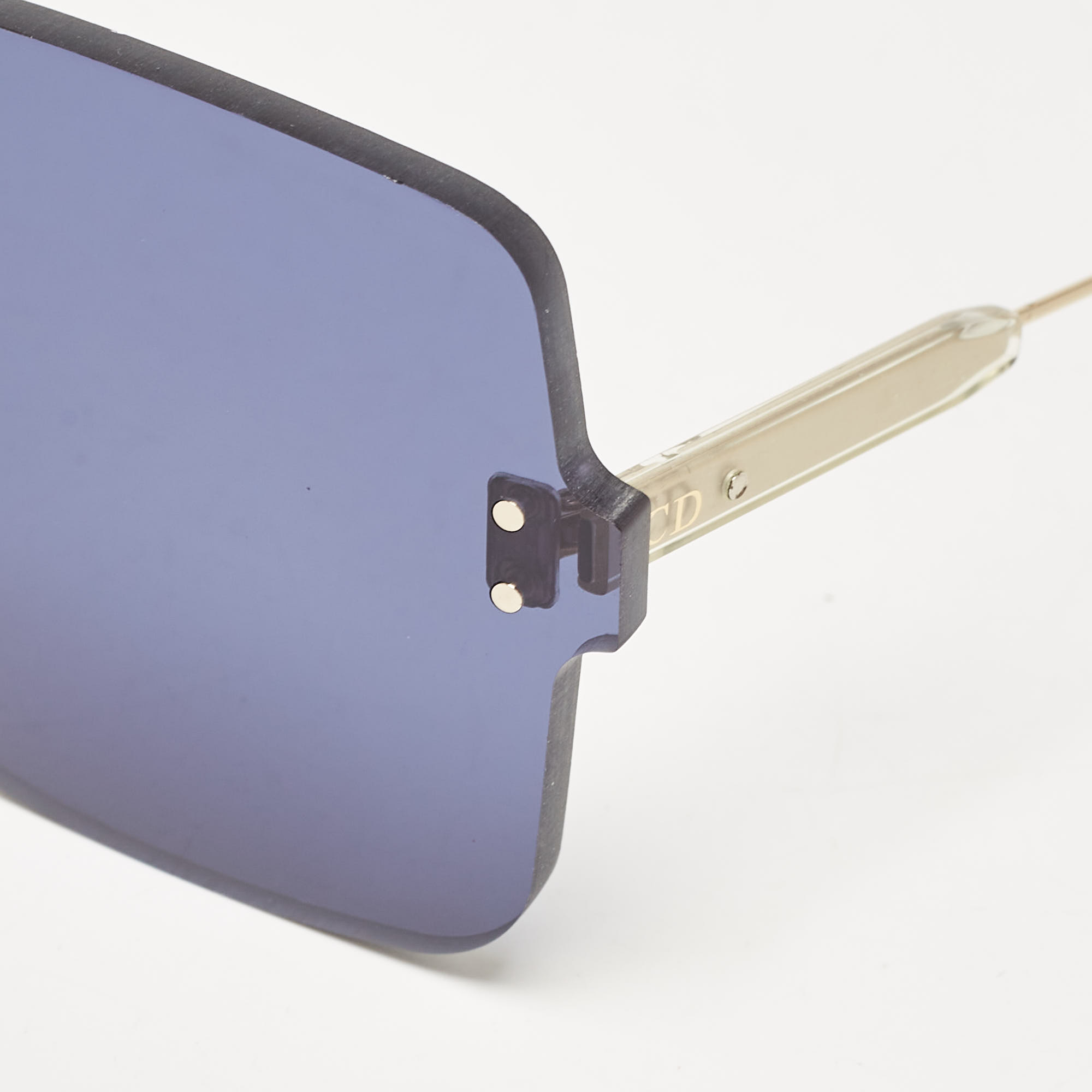 Dior Blue/Gold DiorColorQuake1Rimless Shield Sunglasses