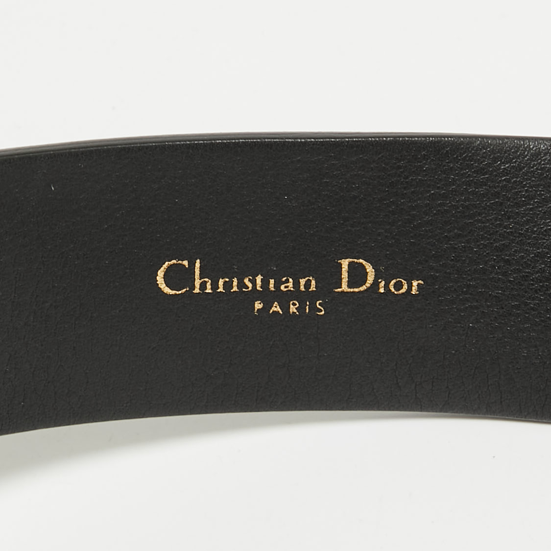 Dior Black Leather Diorquake Buckle Belt 75 CM