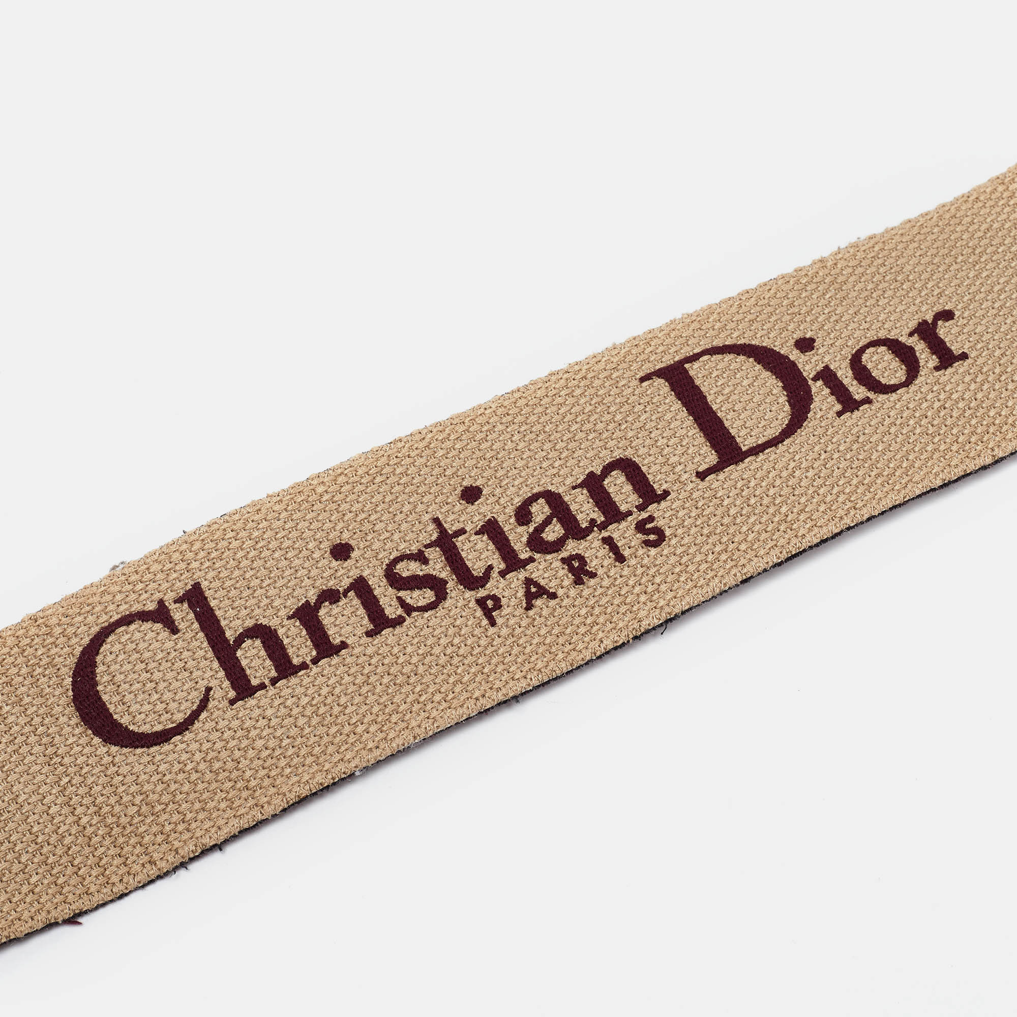 Dior Burgundy Embroidered Canvas And Leather Book Shoulder Strap