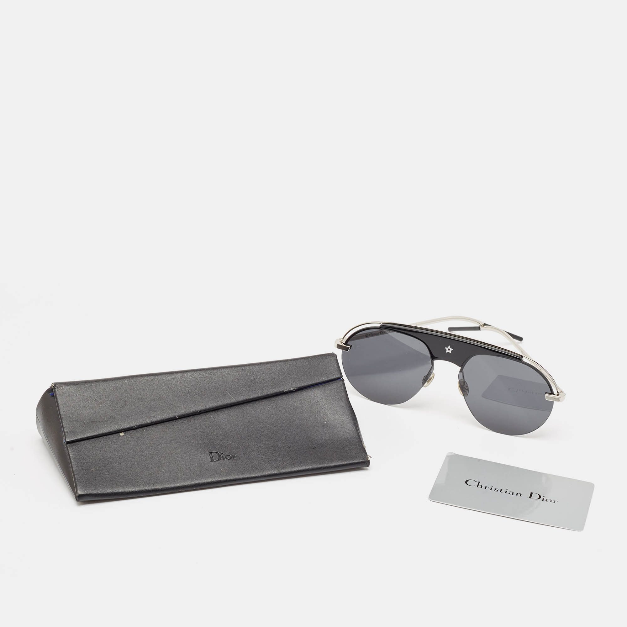 Dior Black/Silver DiorEvolution Aviator Sunglasses