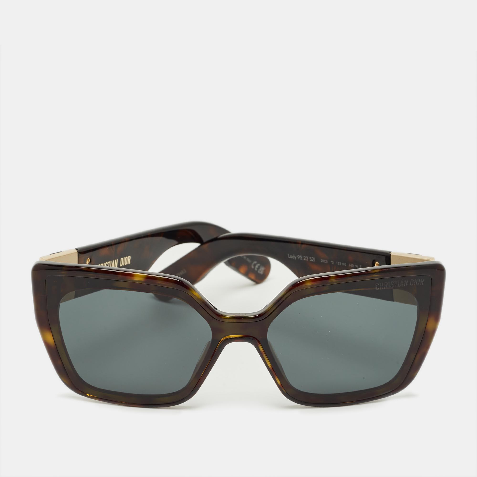 Dior Tortoise Brown/Green Lady 95.22 S2I Butterfly Sunglasses