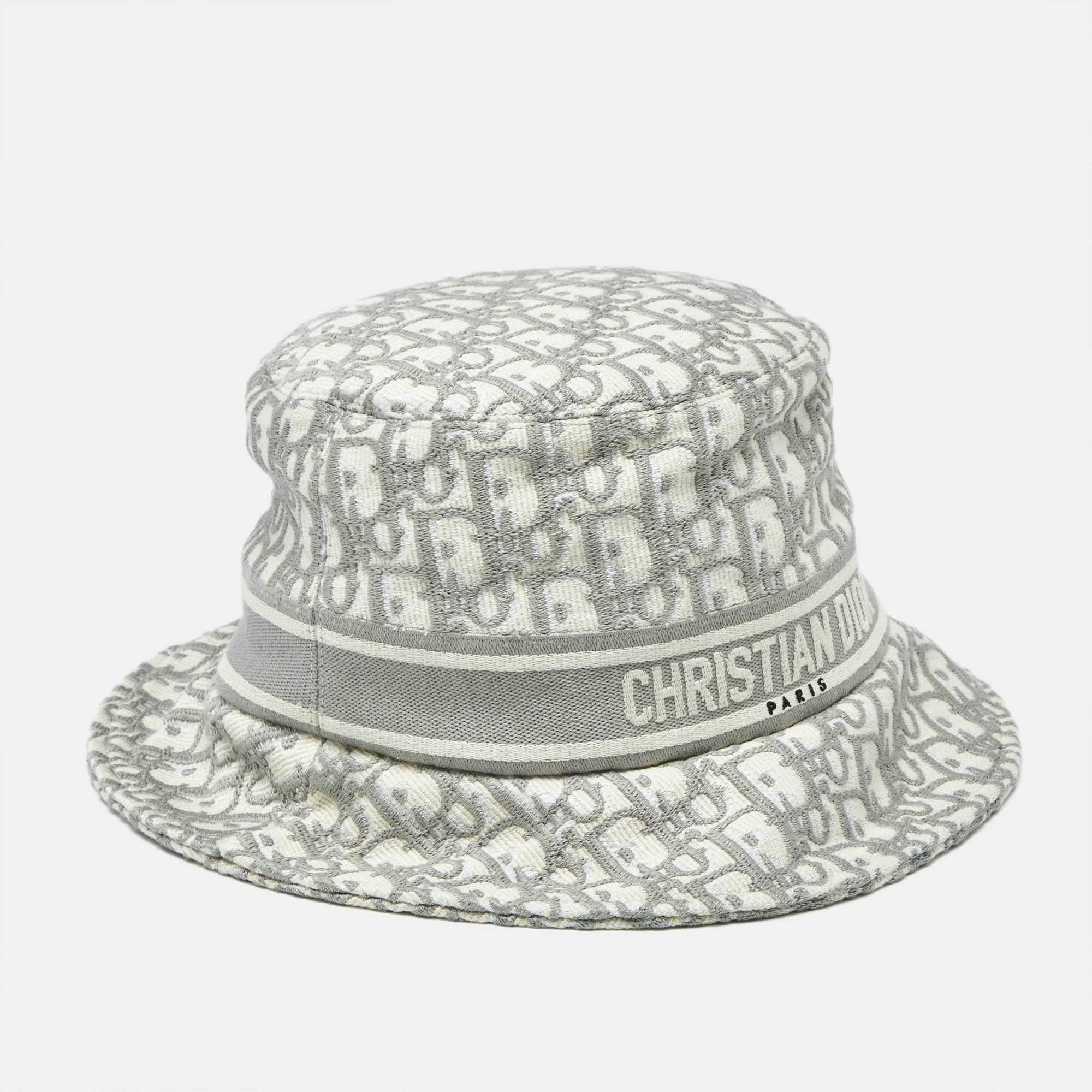 Christian Dior Grey Oblique Jacquard Bucket Hat Size 58
Christian Dior Grey Oblique Jacquard Bucket Hat Size 58