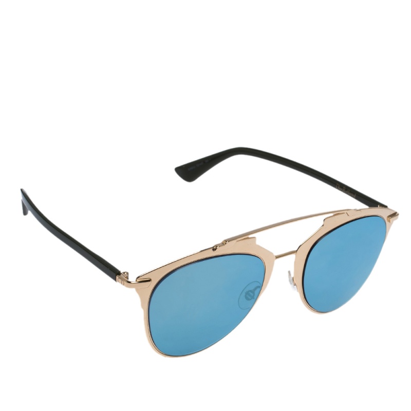 Image of Christian Dior Gold/Blue Dior Reflected XXJ Aviator Sunglasses