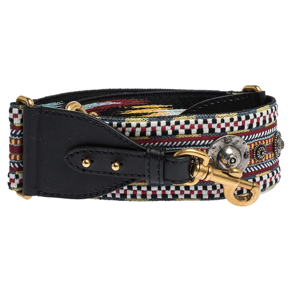 Dior Multicolor Studded Canvas and Leather Bohemian Inspired Shoulder Strap
Dior Multicolor Studded Canvas and Leather Bohemian Inspired Shoulder Strap