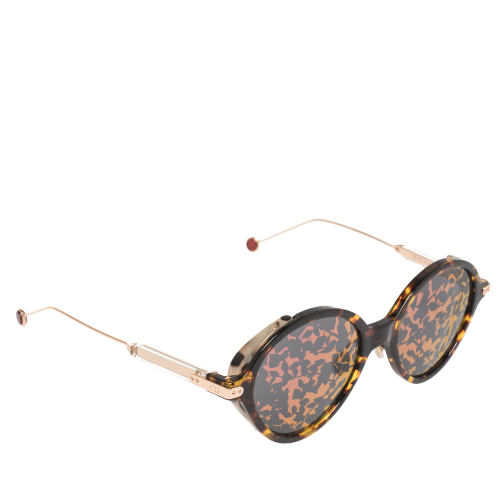 Dior Blonde Havana/Pink Mirrored 0X3TN Umbrage Round Sunglasses