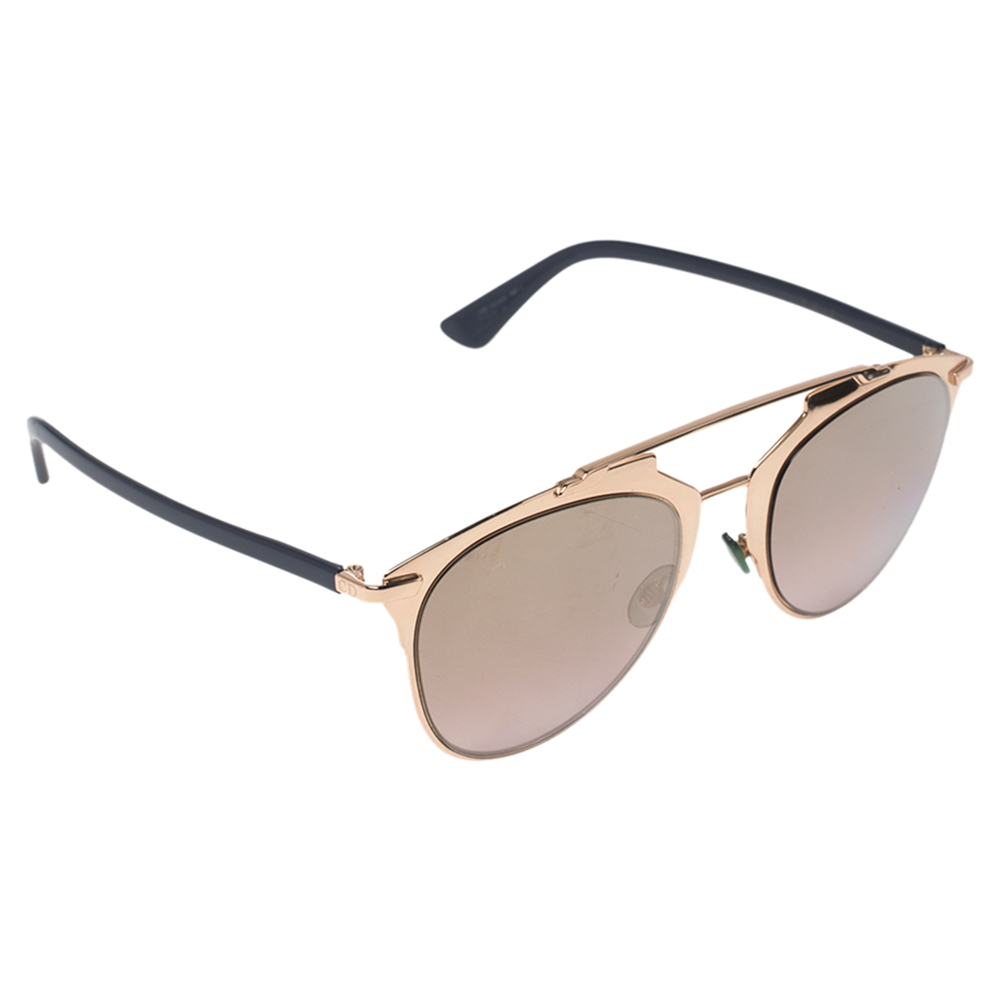Dior Blue/Gold Reflected Aviator Sunglasses