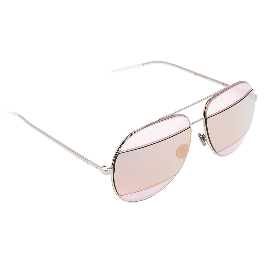 Dior Pink/Silver DiorSplit2 Aviator Sunglasses