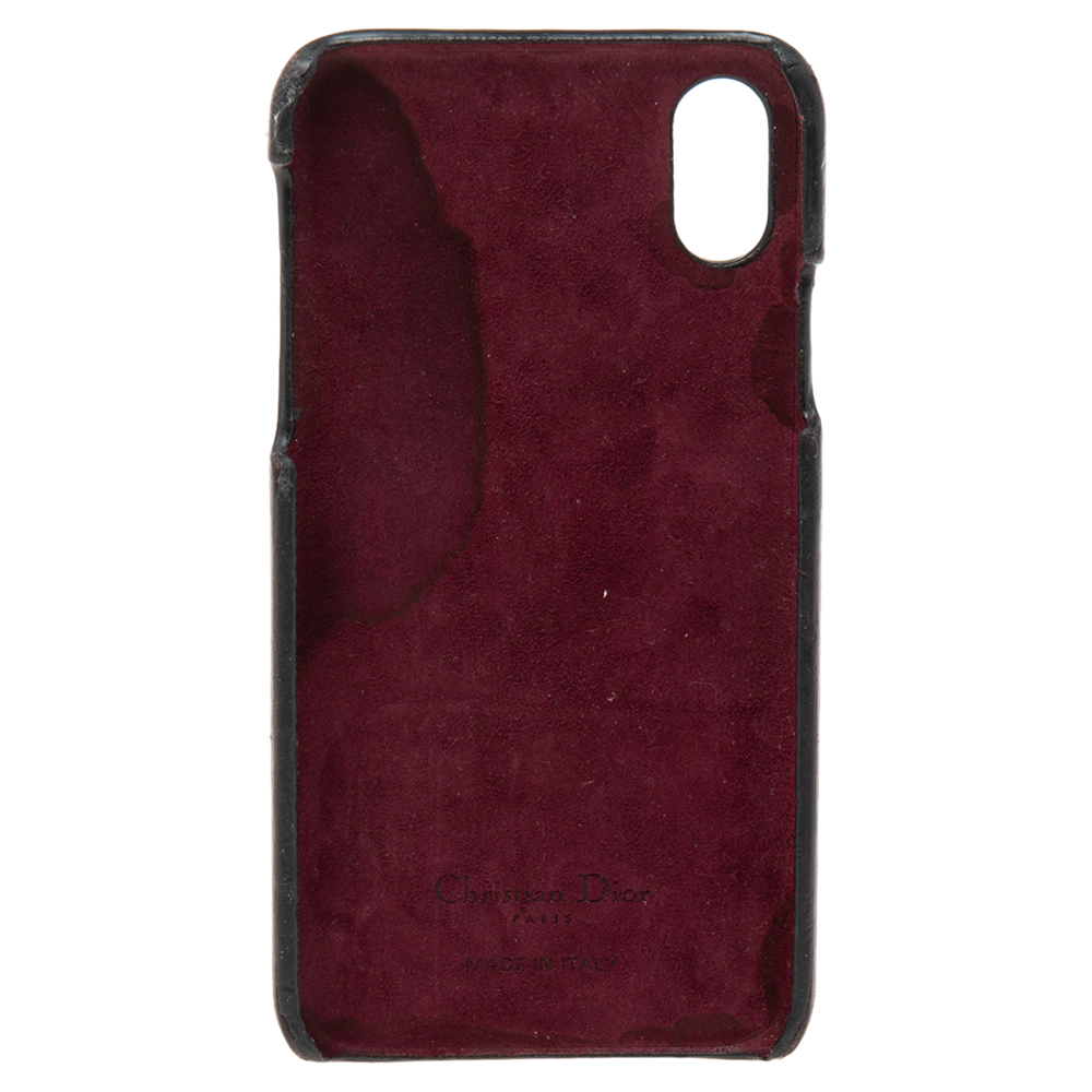 Dior Burgundy Oblique Jacquard Canvas And Leather IPhone X Case