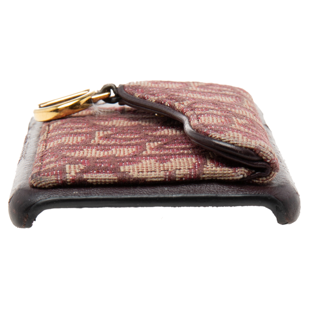Dior Burgundy Oblique Jacquard Canvas And Leather IPhone X Case