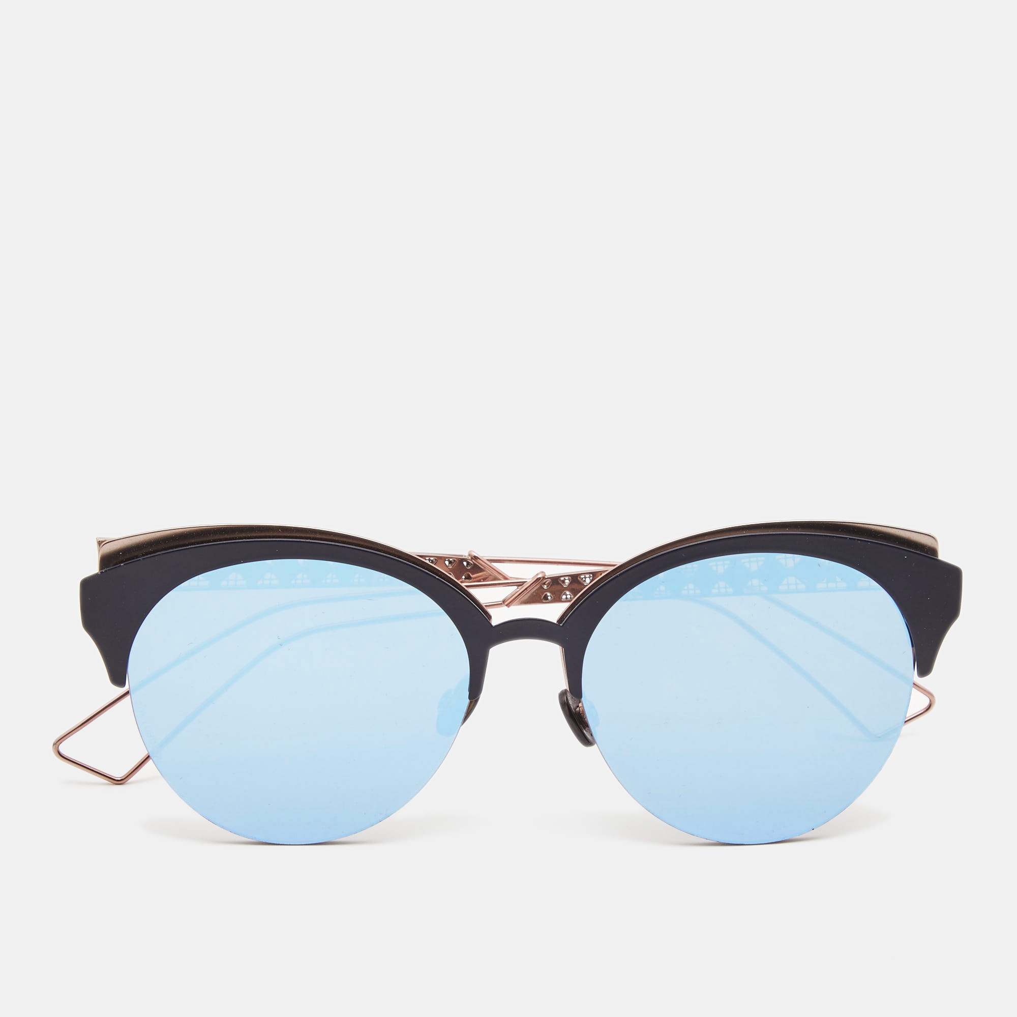 Dior Black/Blue Mirrored Diorama Club Cat Eye Sunglasses