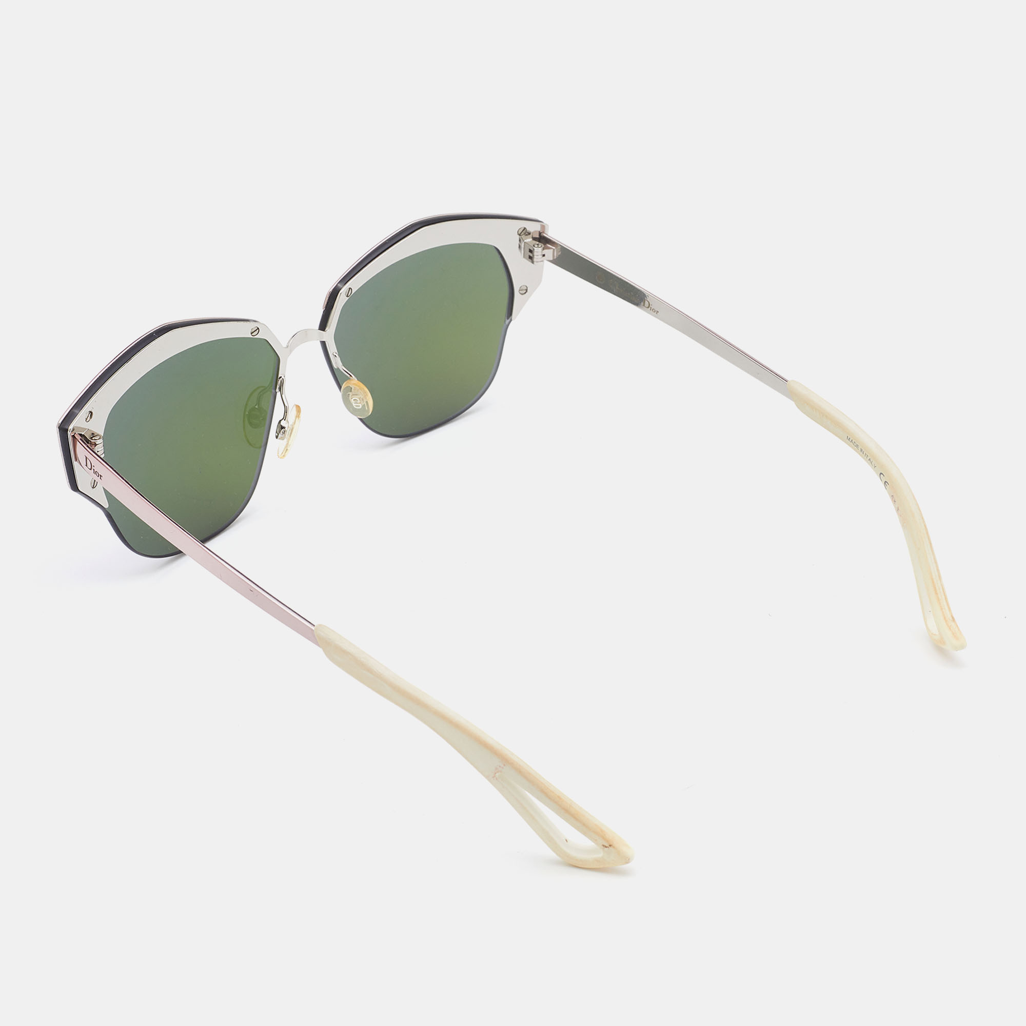 Dior Mirrored Blue & Green / Rose Metal Tone I24TE Geometric Sunglasses