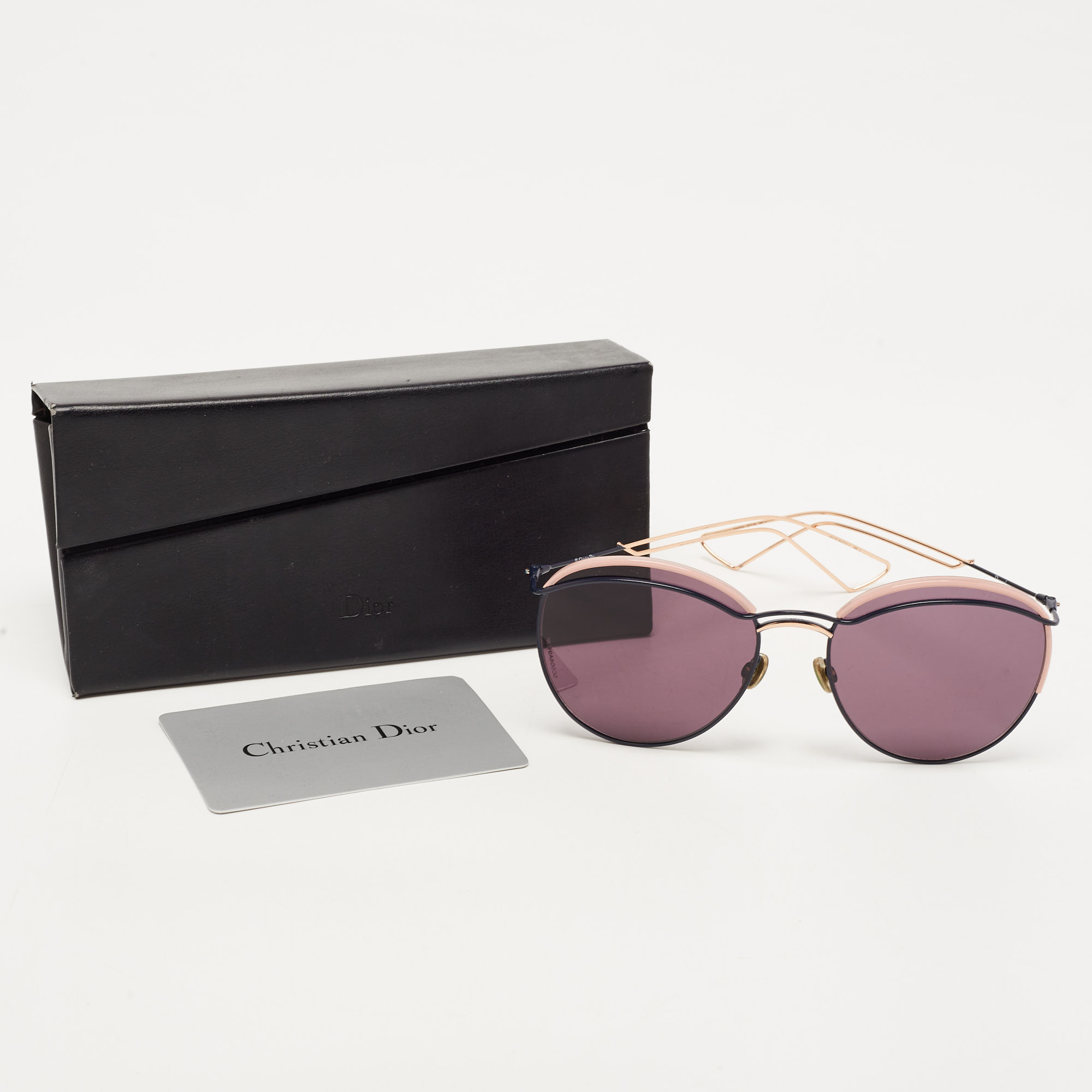 Dior Blue Gold Tone/Purple Dioround Aviator Sunglasses