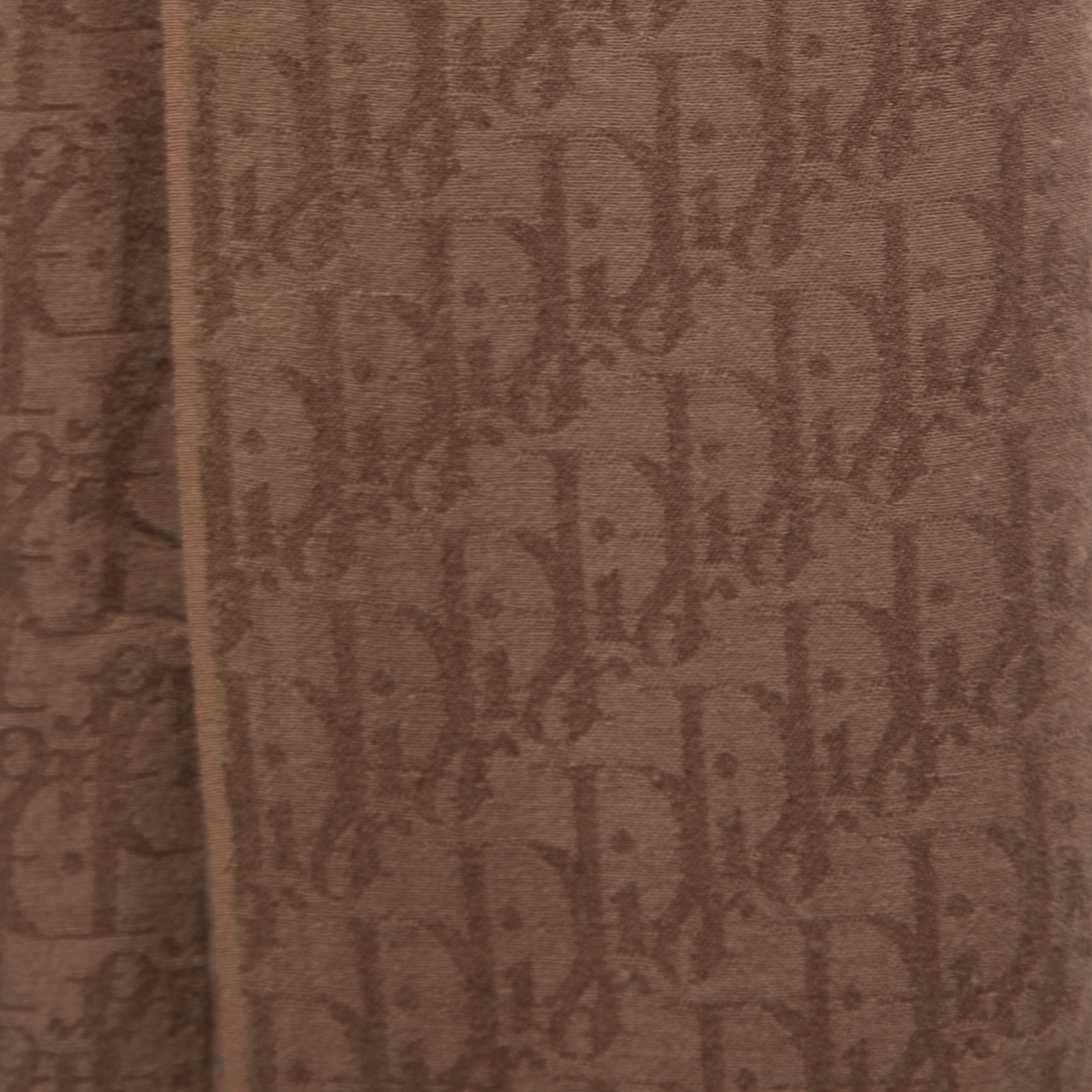 Christian Dior Brown Oblique Pattern Cashmere & Silk Shawl