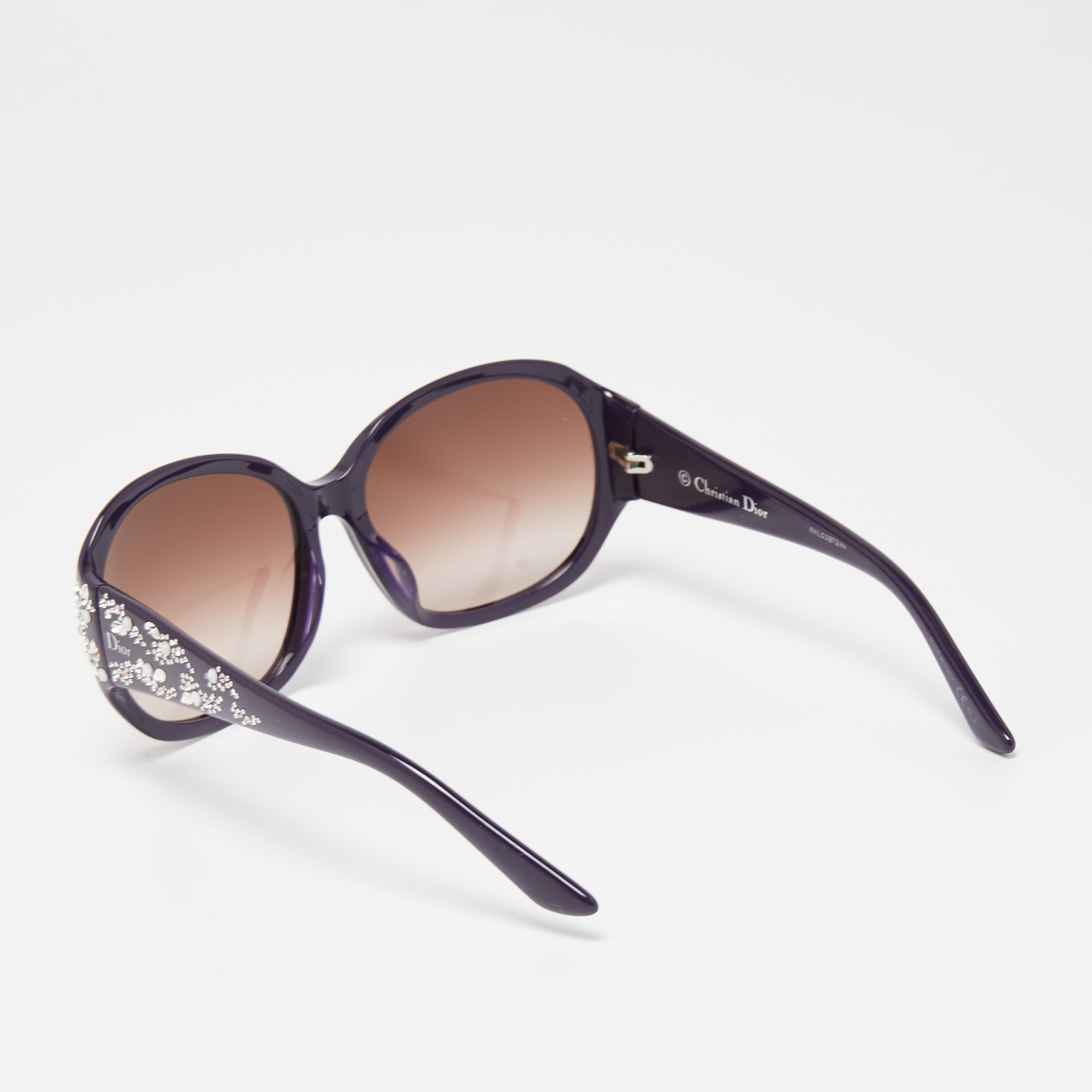 Dior Purple Gradient MinuitF Crystals Embellished Oversized Sunglasses