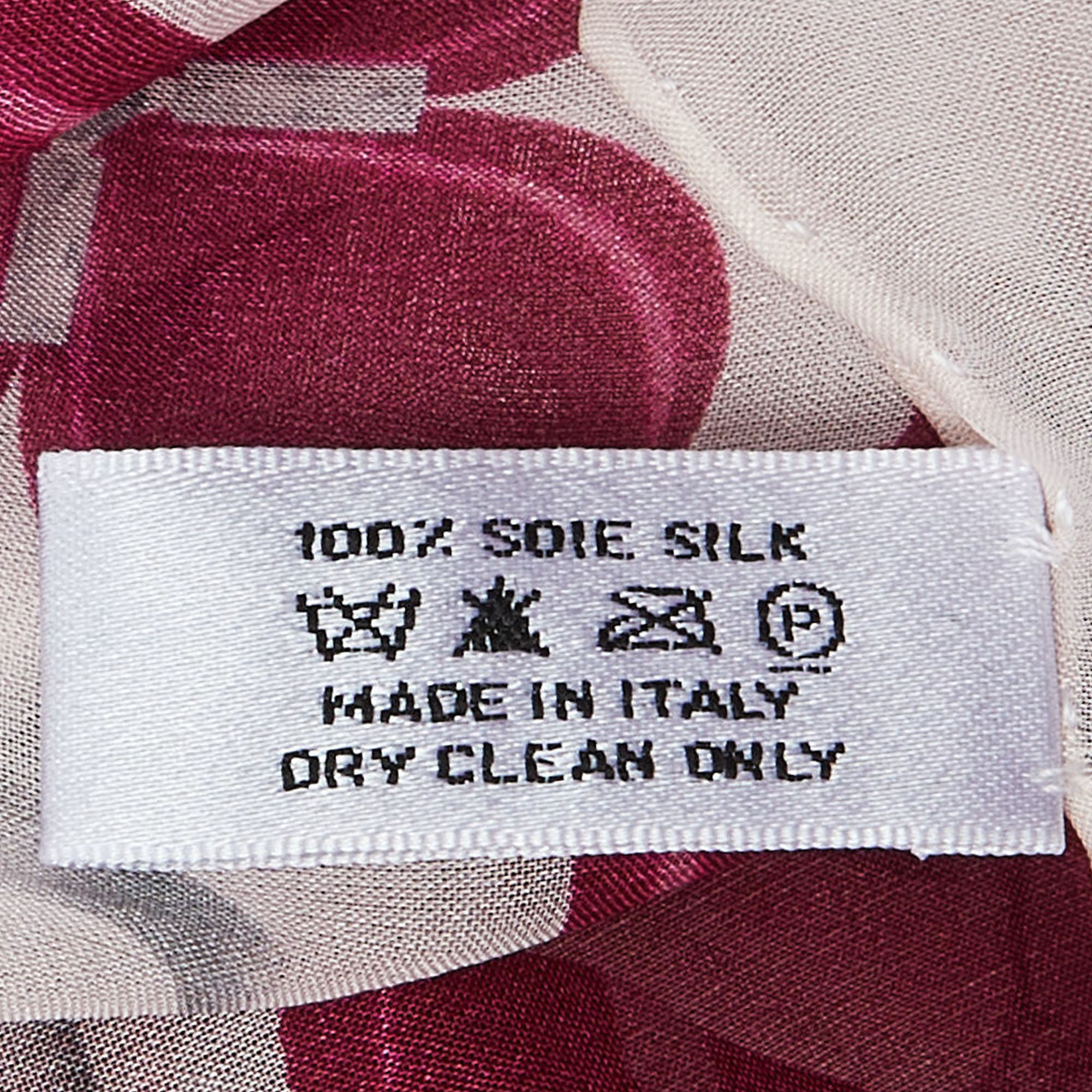 Christian Dior Pink Clover Love Printed Silk Scarf