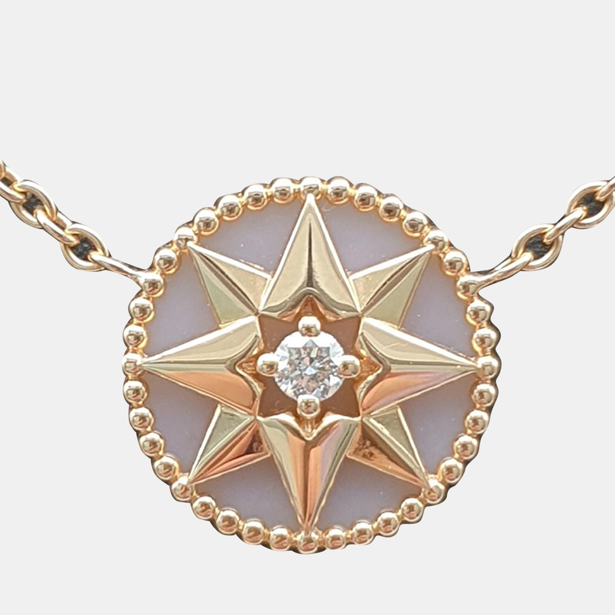 Dior Rose Des Vents 18K Rose Gold Plated Metal Diamond Necklace