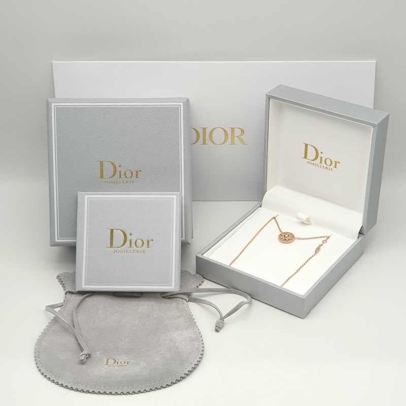 Dior Rose Des Vents 18K Rose Gold Plated Metal Diamond Necklace